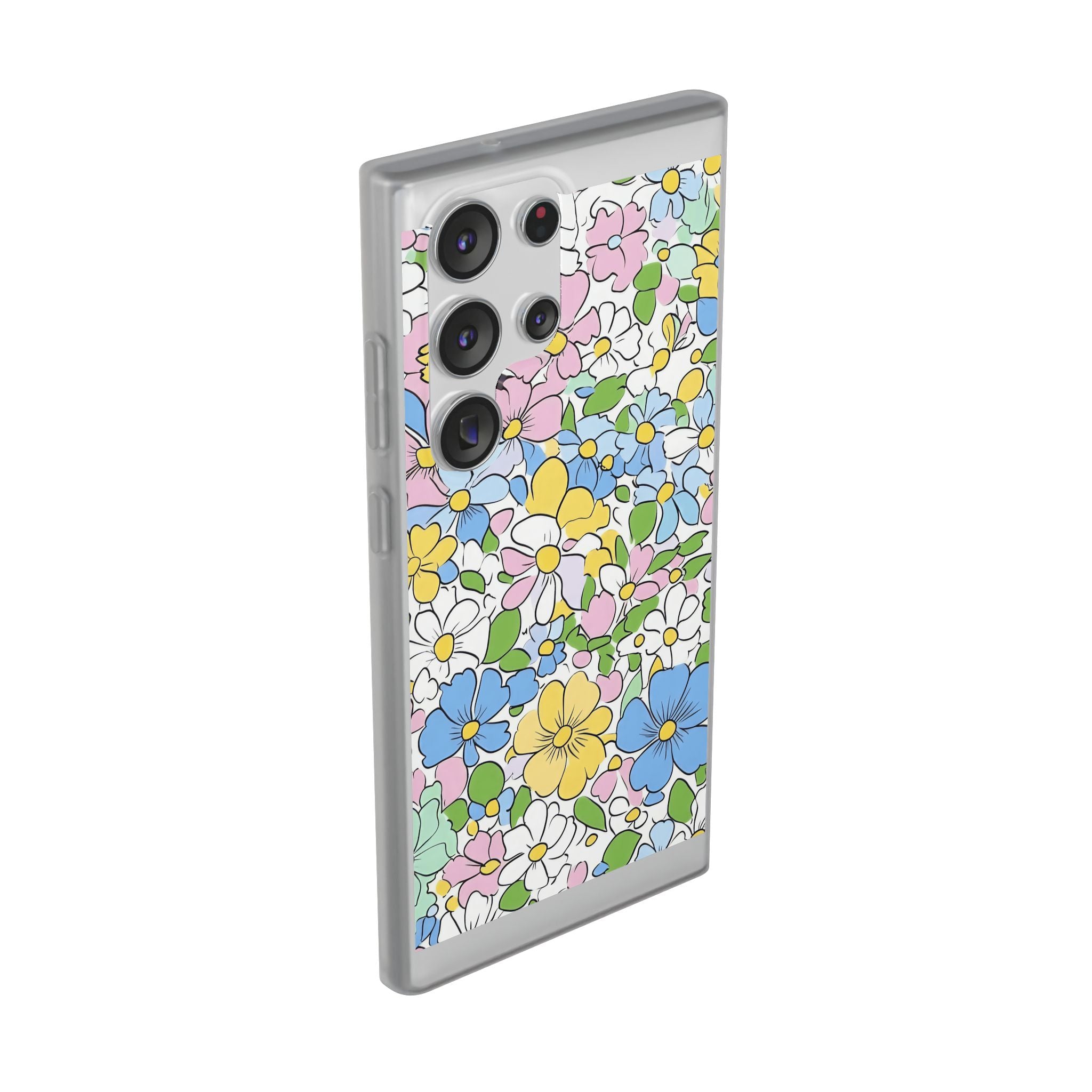 Colorful Floral Clear Flexi Case, Artsulli - Art is Long, Life is Short, Phone Case, , , , , , ,