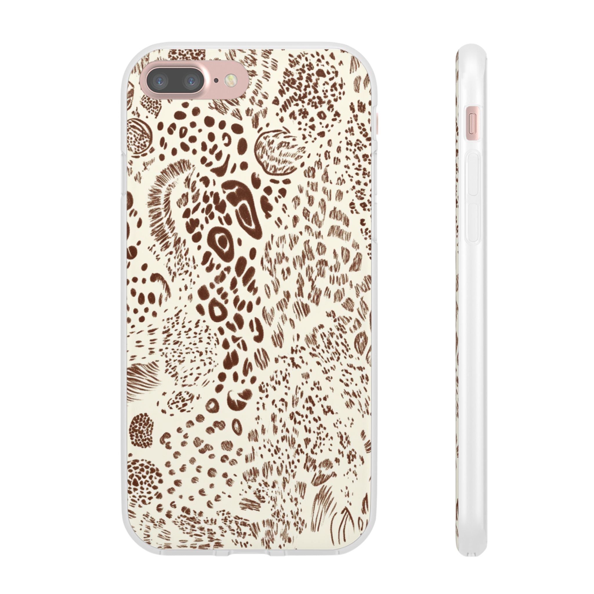 Brown Animal Print Flexi Case, Artsulli - Art is Long, Life is Short, Phone Case, Size, iPhone 7 Plus with gift packaging, , , , , 12995045593320200177