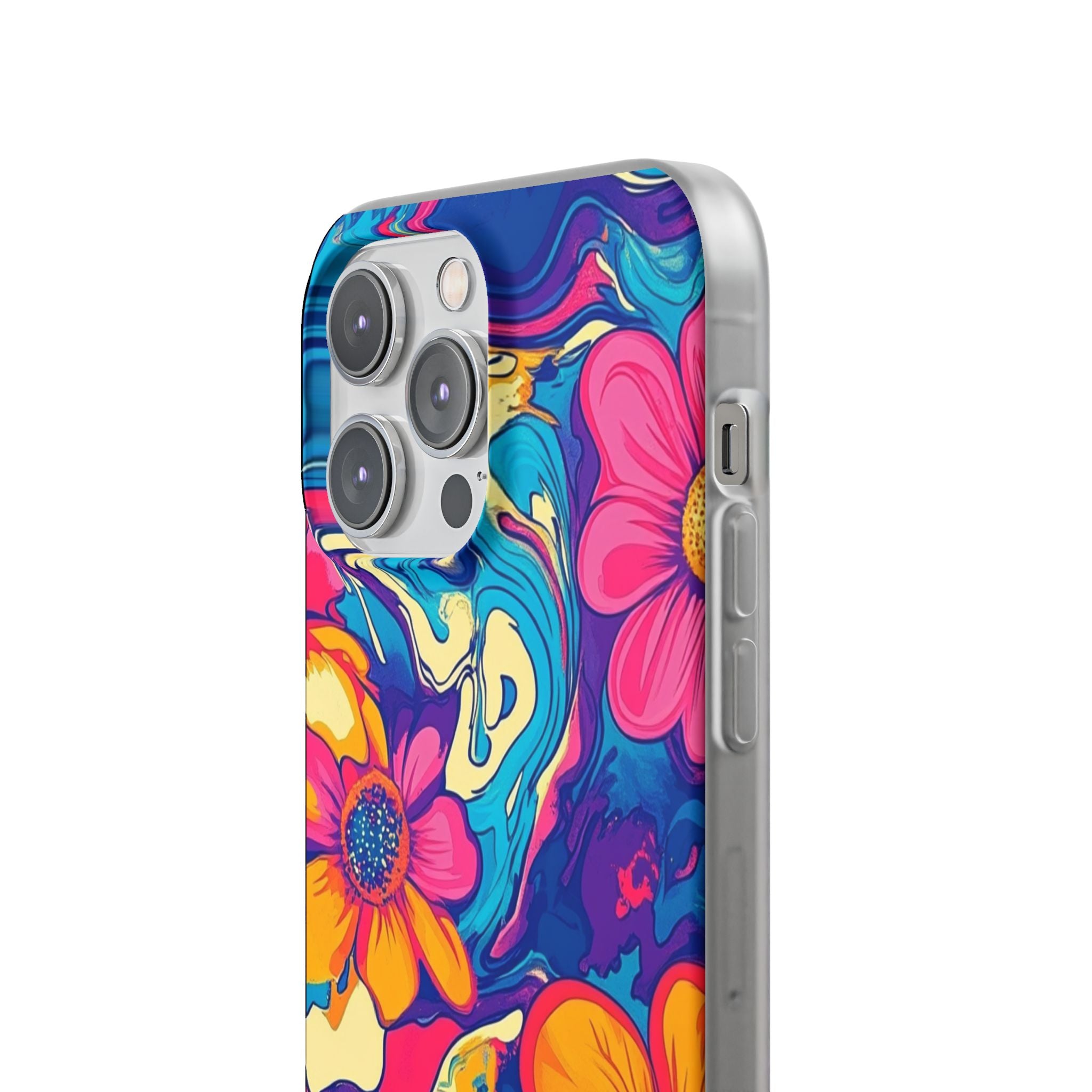Vibrant Psychedelic Floral Flexi Case, Artsulli - Art is Long, Life is Short, Phone Case, , , , , , ,