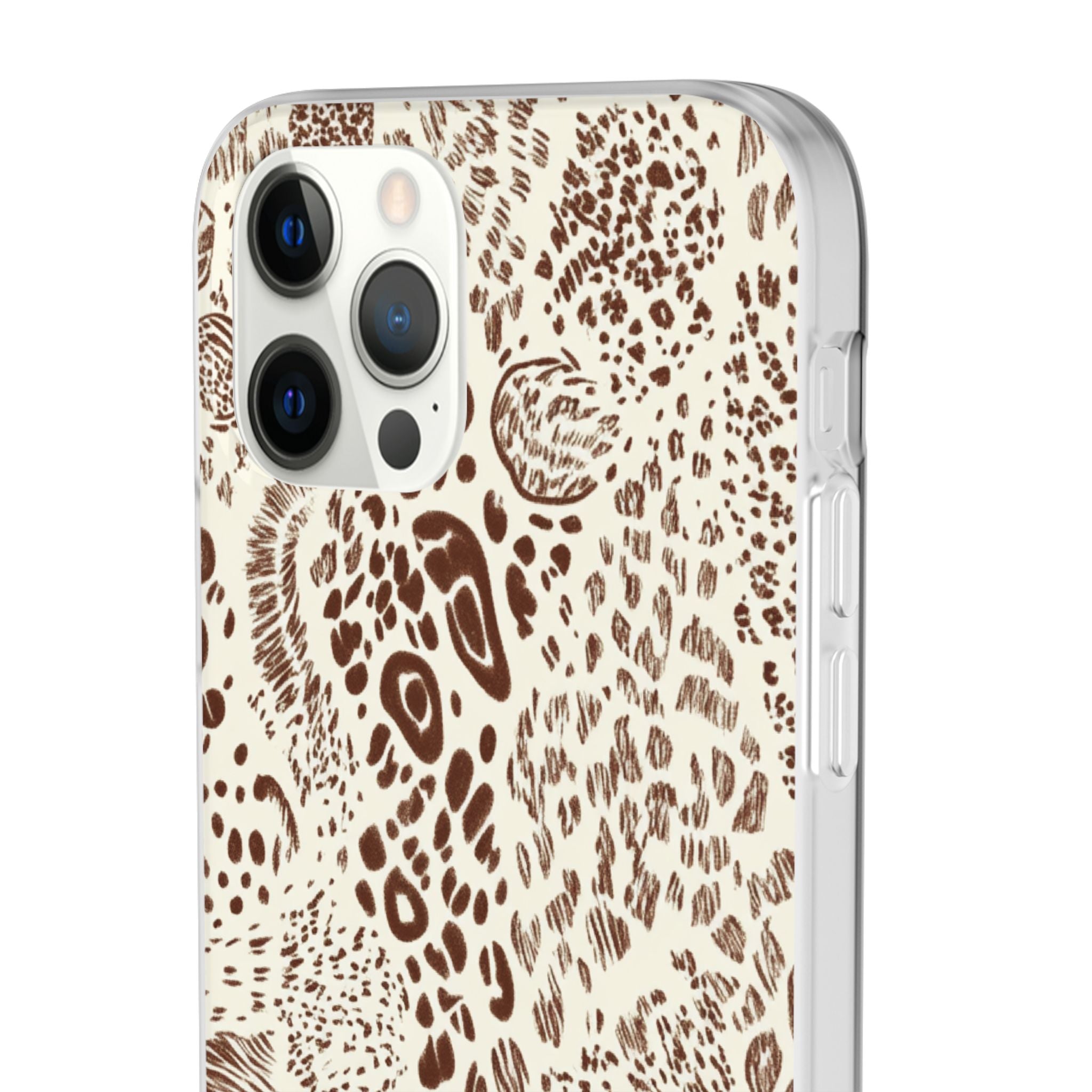 Brown Animal Print Flexi Case, Artsulli - Art is Long, Life is Short, Phone Case, , , , , , ,