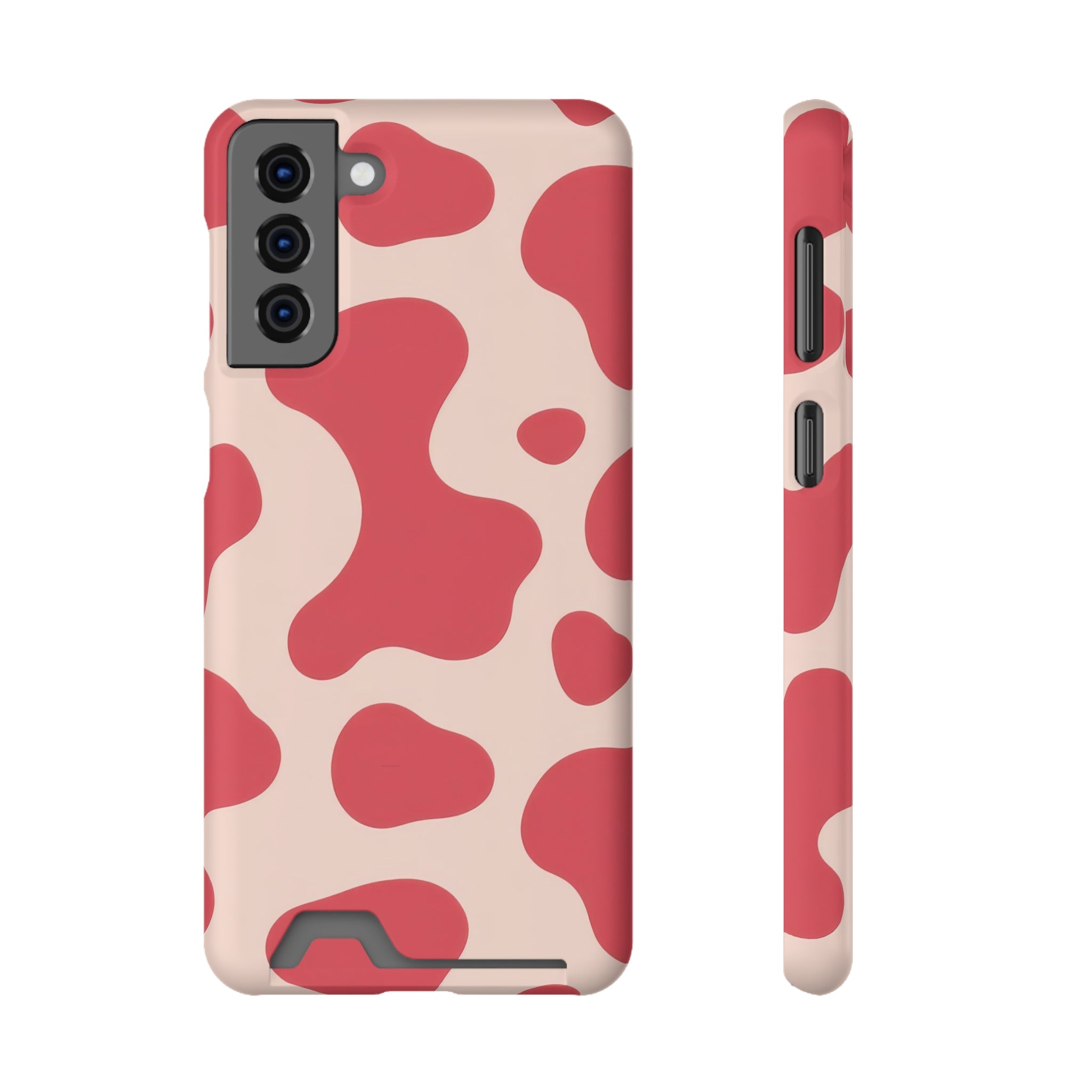 Red Jungle Cow Phone Case With Card Holder, Artsulli - Art is Long, Life is Short, Phone Case, Size, Samsung Galaxy S21 Plus, Surface, Matte, Shape, With gift packaging, 14480232618374232090