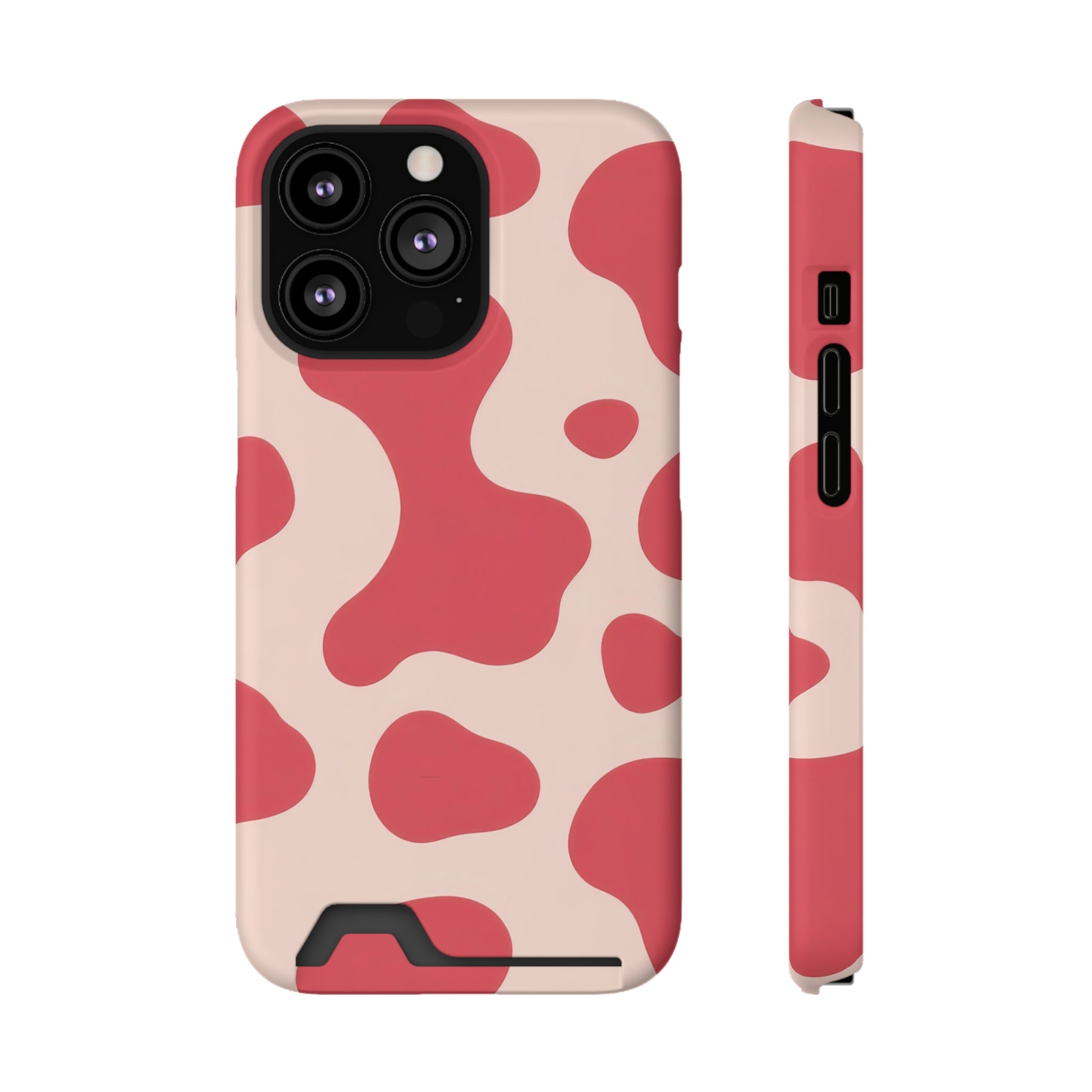 Red Jungle Cow Phone Case With Card Holder, Artsulli - Art is Long, Life is Short, Phone Case, Size, iPhone 13 Pro, Surface, Matte, Shape, With gift packaging, 51597246448652990488