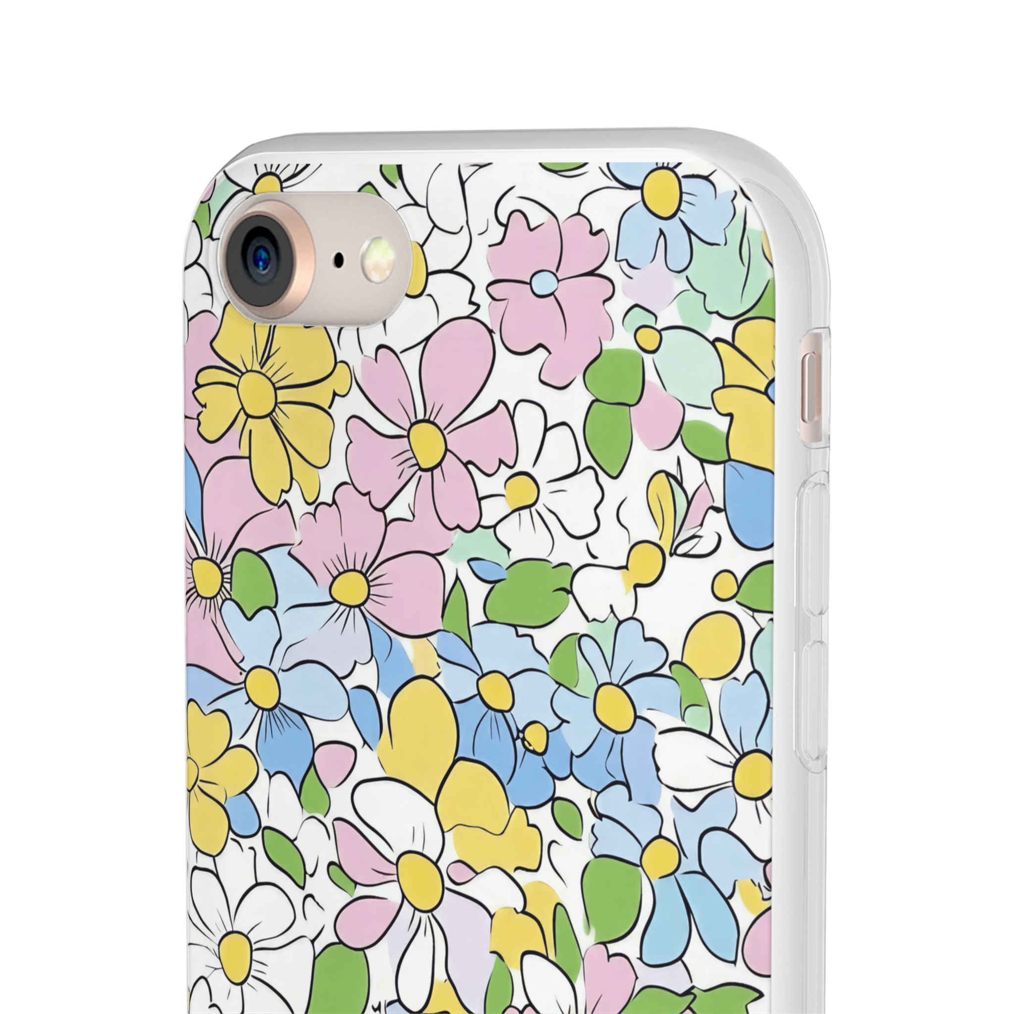 Colorful Floral Clear Flexi Case, Artsulli - Art is Long, Life is Short, Phone Case, , , , , , ,