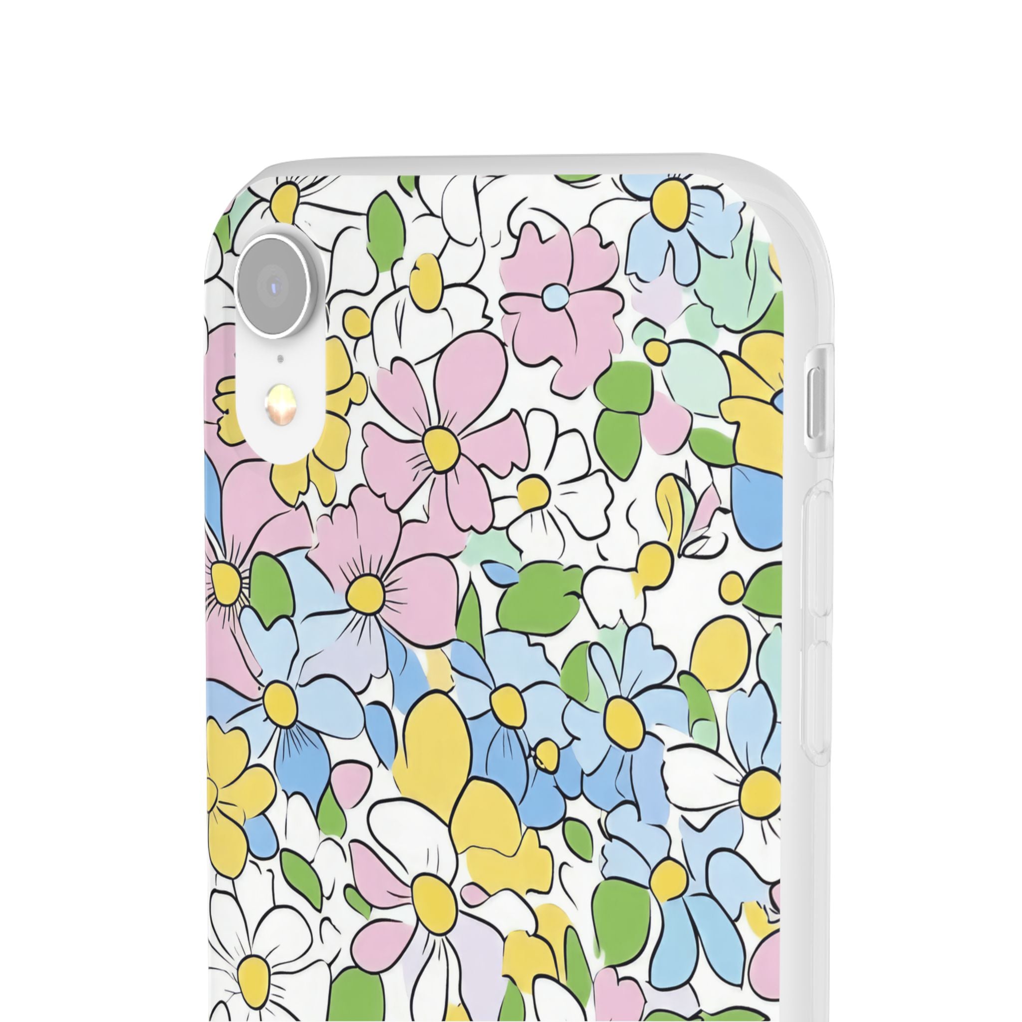 Colorful Floral Clear Flexi Case, Artsulli - Art is Long, Life is Short, Phone Case, , , , , , ,