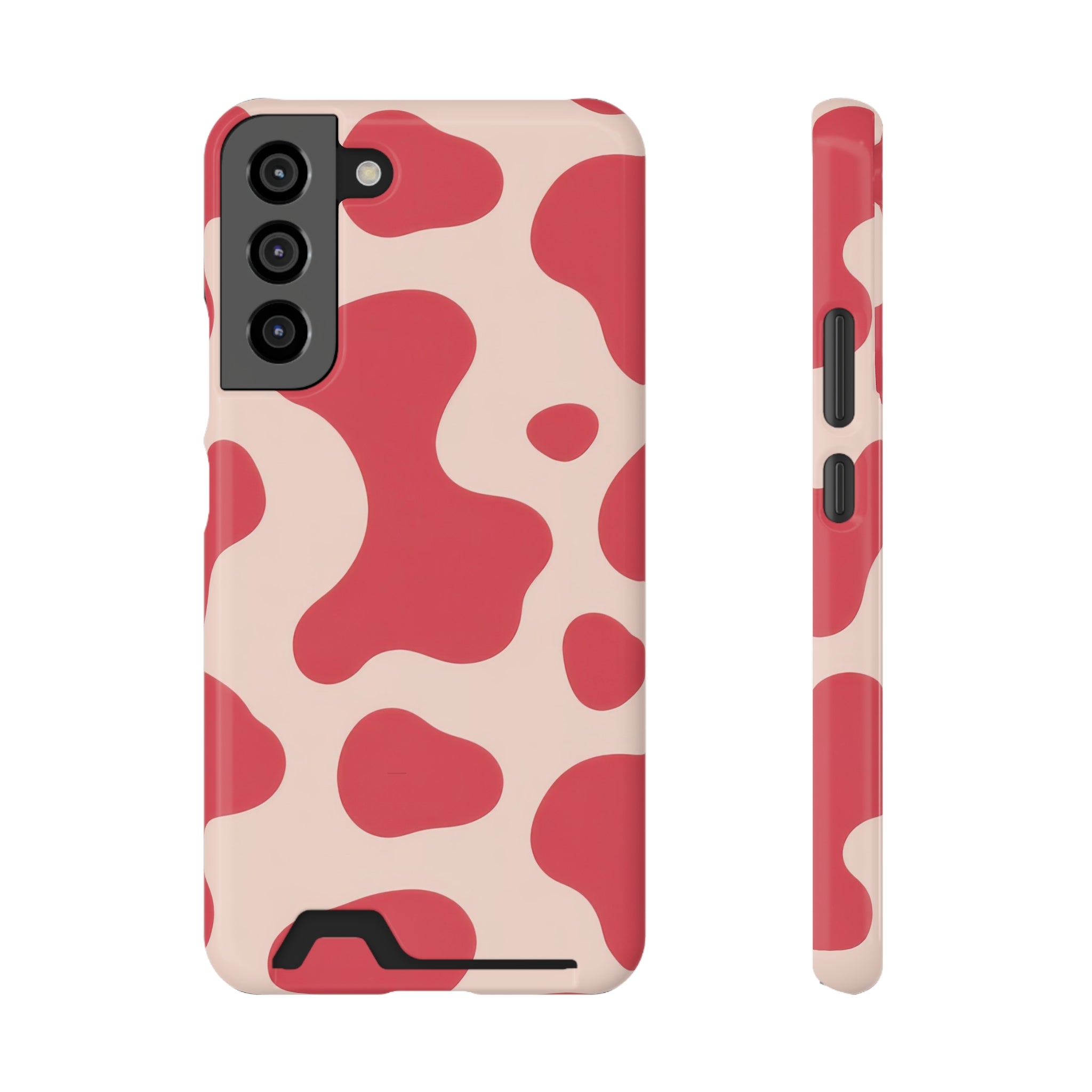 Red Jungle Cow Phone Case With Card Holder, Artsulli - Art is Long, Life is Short, Phone Case, Size, Samsung Galaxy S22 Plus, Surface, Glossy, Shape, Without gift packaging, 30336438302534749319