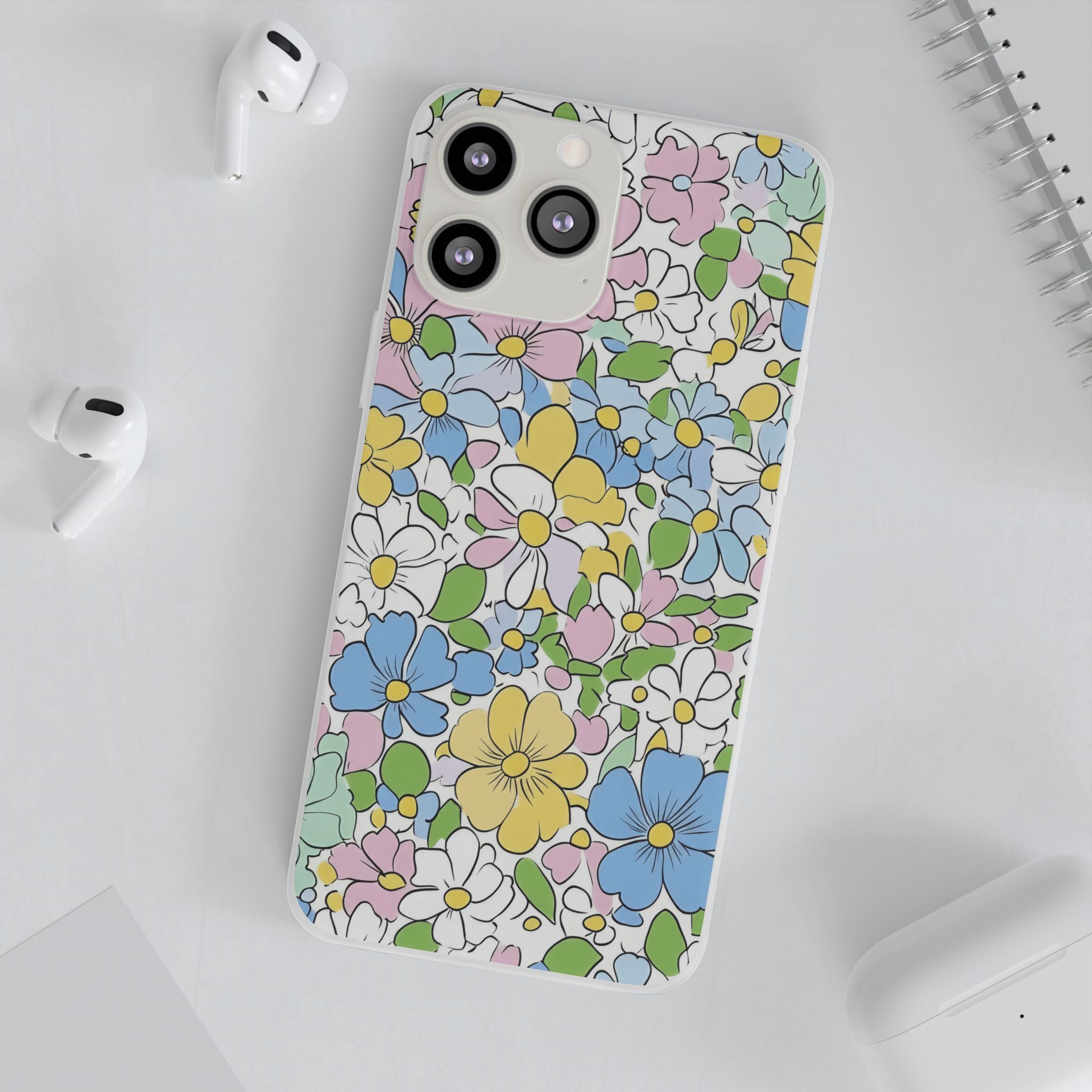 Colorful Floral Clear Flexi Case, Artsulli - Art is Long, Life is Short, Phone Case, , , , , , ,