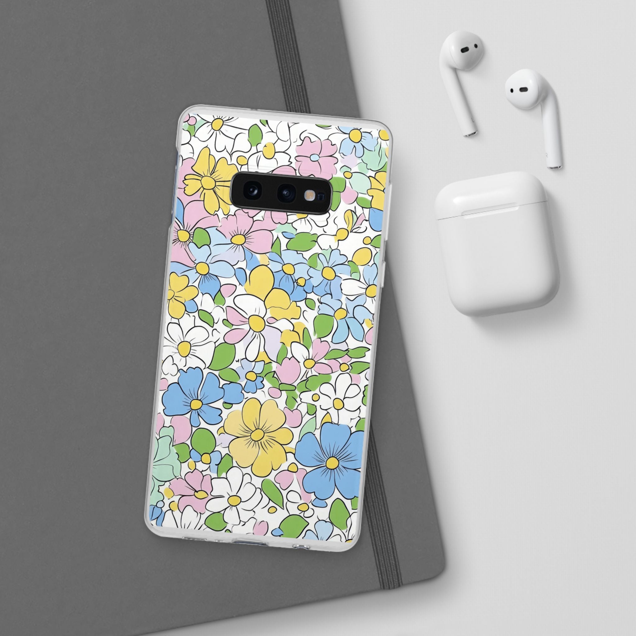 Colorful Floral Clear Flexi Case, Artsulli - Art is Long, Life is Short, Phone Case, , , , , , ,
