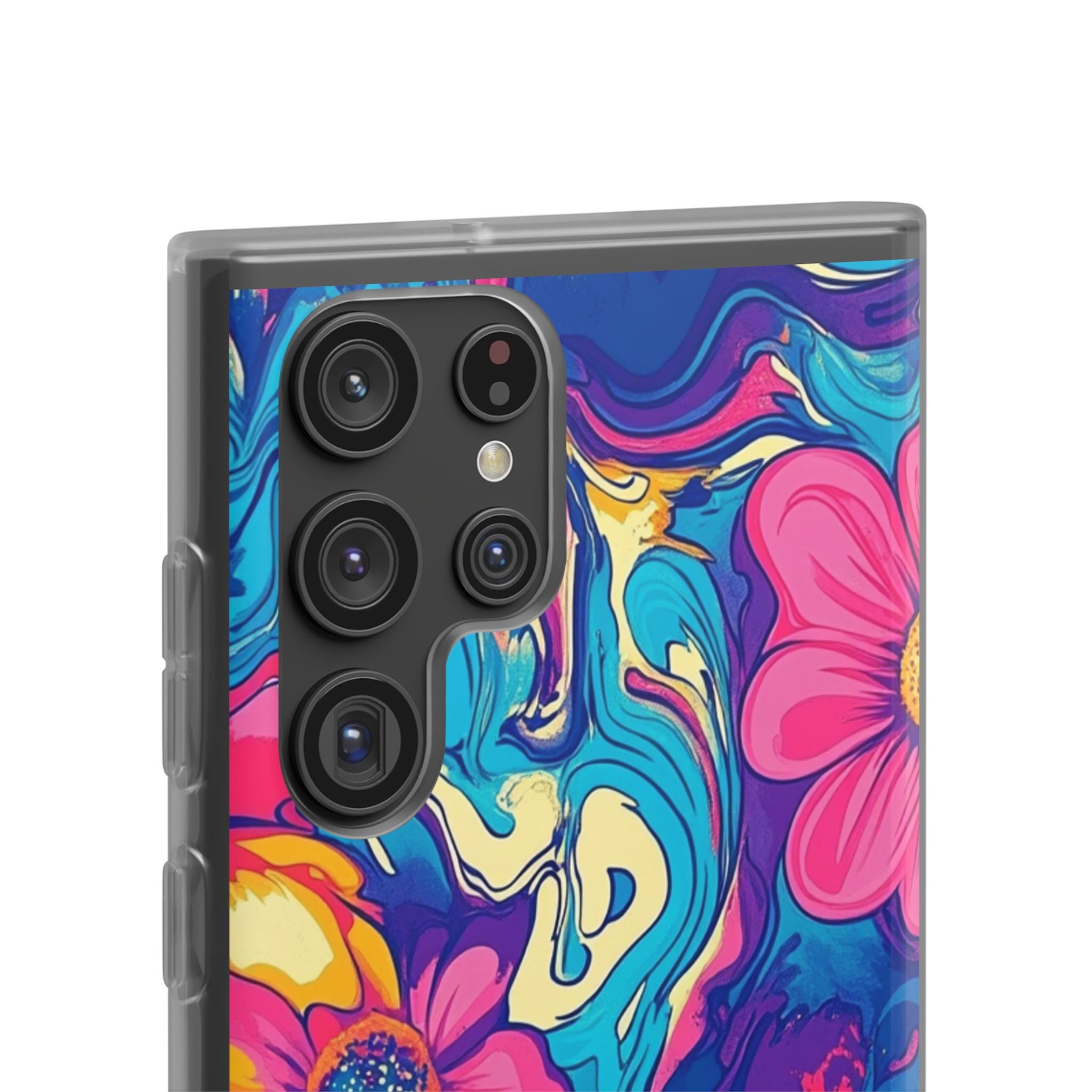 Vibrant Psychedelic Floral Flexi Case, Artsulli - Art is Long, Life is Short, Phone Case, , , , , , ,
