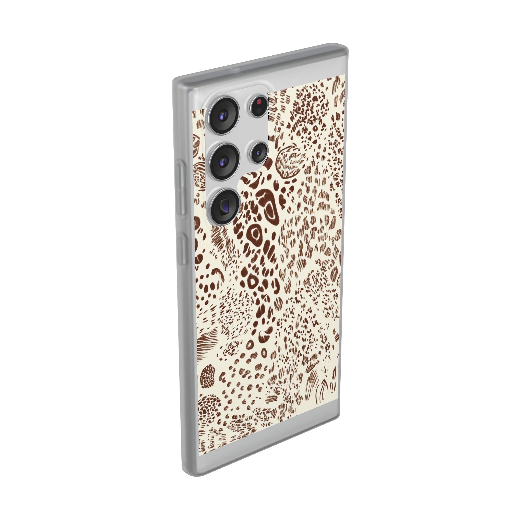 Brown Animal Print Flexi Case, Artsulli - Art is Long, Life is Short, Phone Case, , , , , , ,