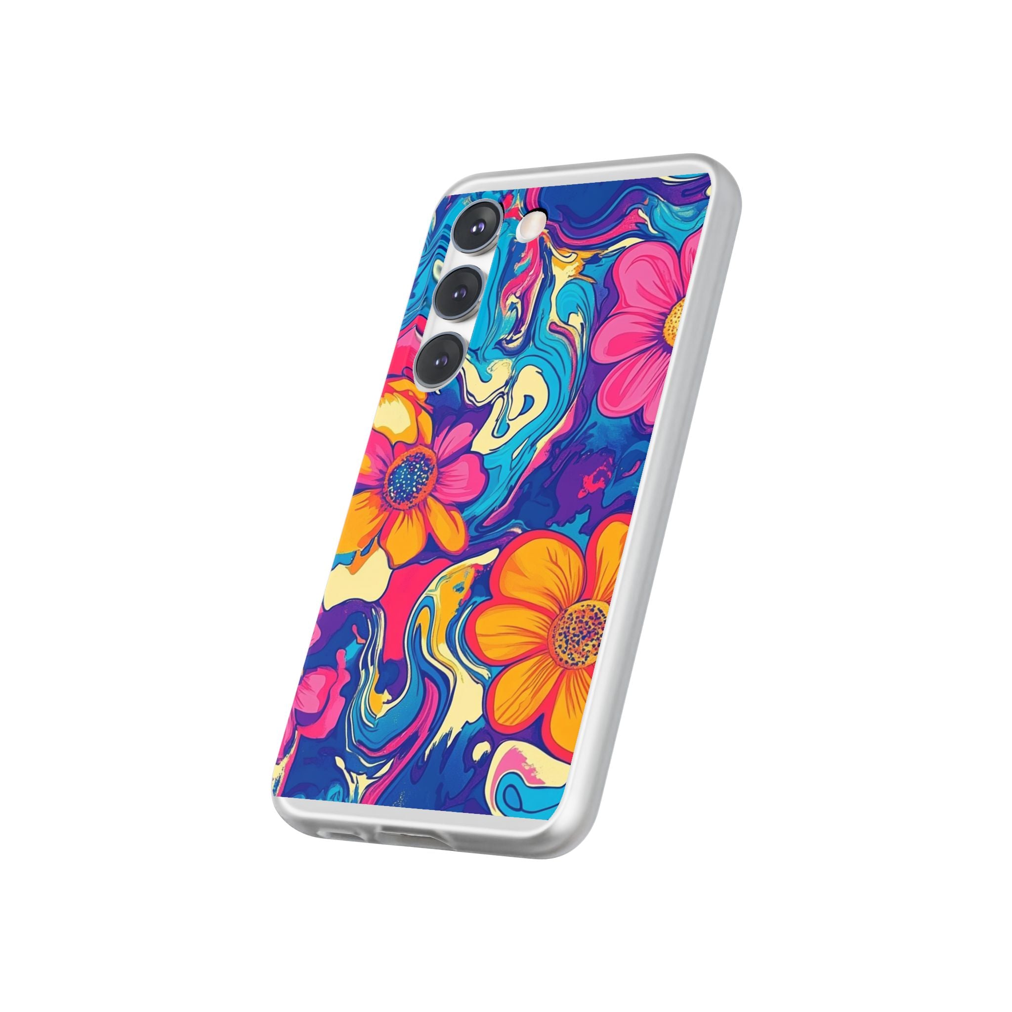 Vibrant Psychedelic Floral Flexi Case, Artsulli - Art is Long, Life is Short, Phone Case, , , , , , ,