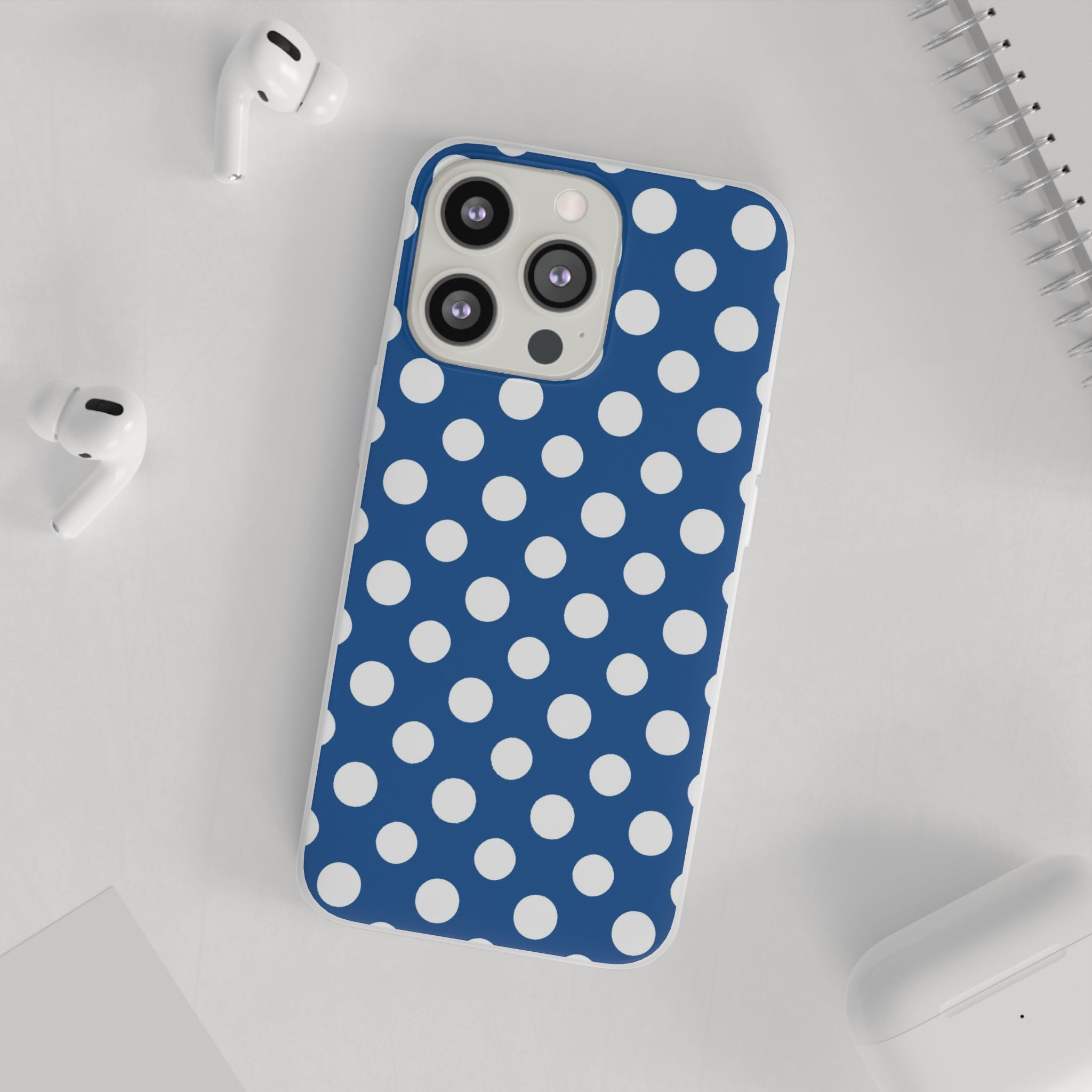 Blue and White Polka Dot iPhone Case, Artsulli - Art is Long, Life is Short, Phone Case, , , , , , ,