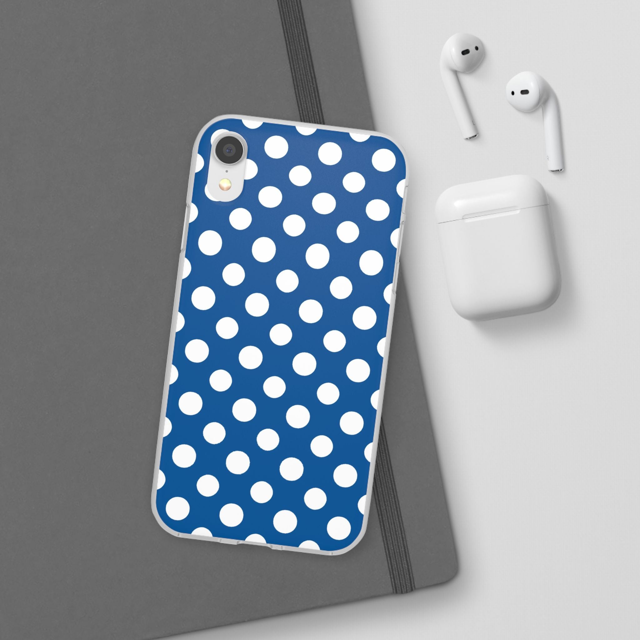 Blue and White Polka Dot iPhone Case, Artsulli - Art is Long, Life is Short, Phone Case, , , , , , ,