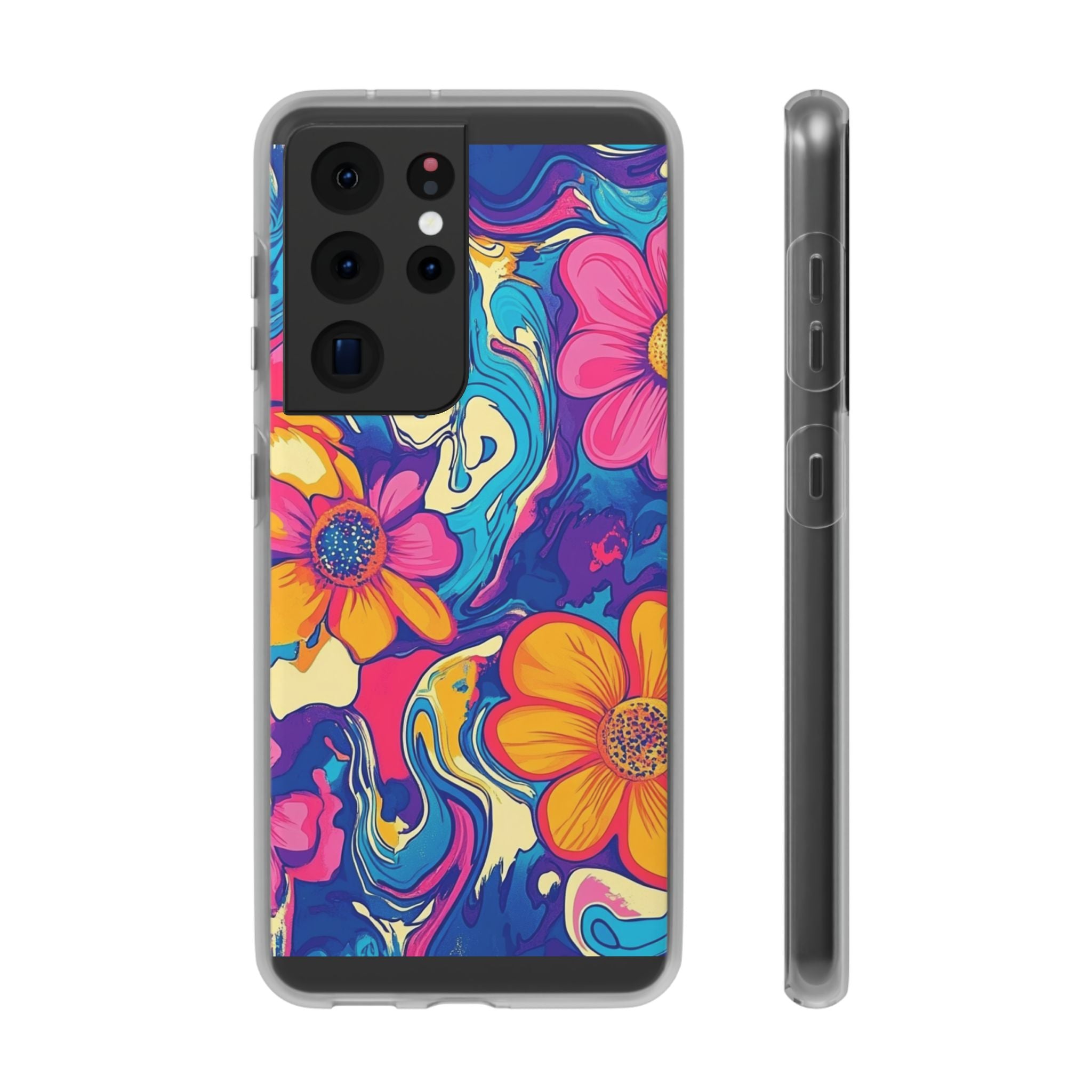 Vibrant Psychedelic Floral Flexi Case, Artsulli - Art is Long, Life is Short, Phone Case, Size, Samsung Galaxy S21 Ultra, , , , , 31765590334590409026