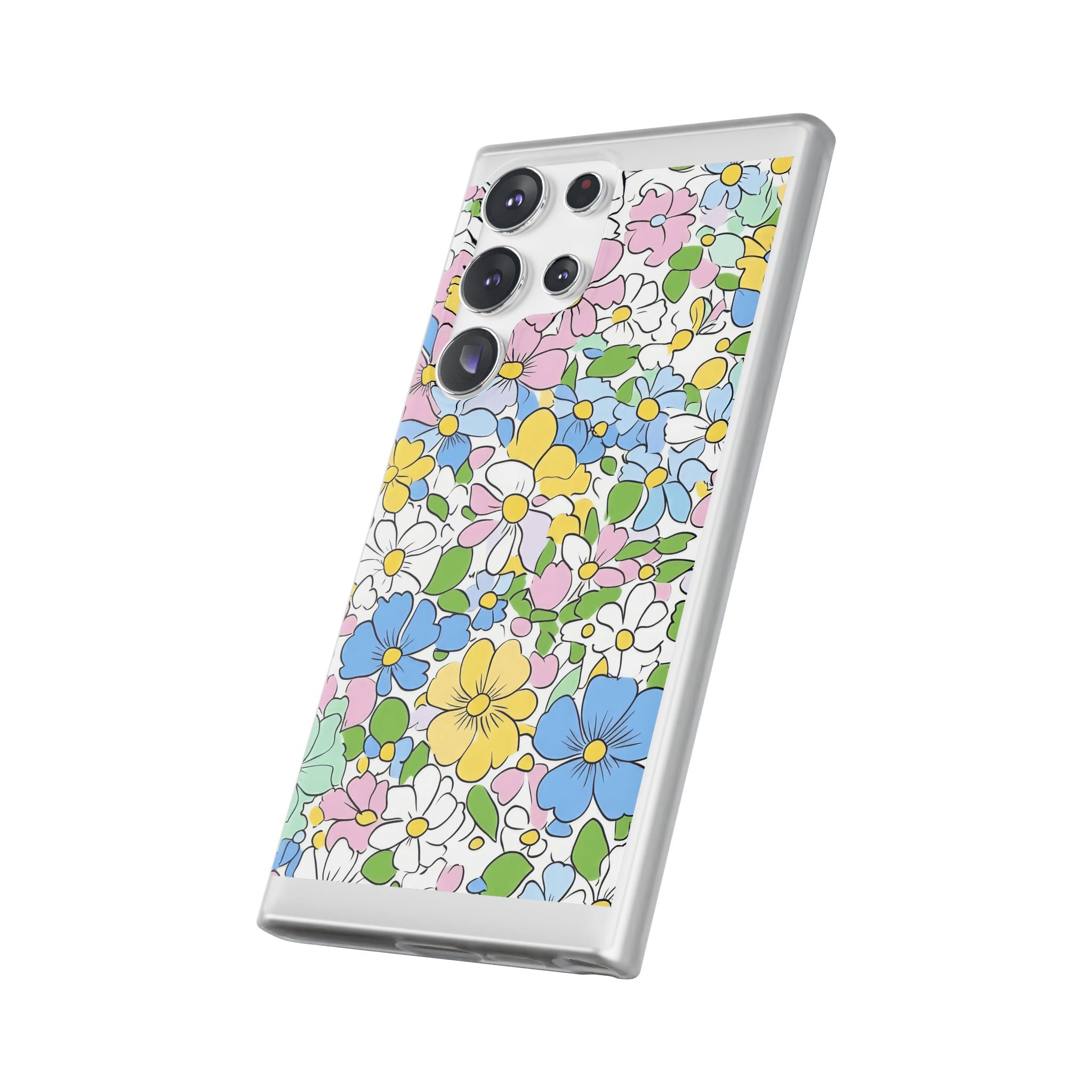 Colorful Floral Clear Flexi Case, Artsulli - Art is Long, Life is Short, Phone Case, , , , , , ,