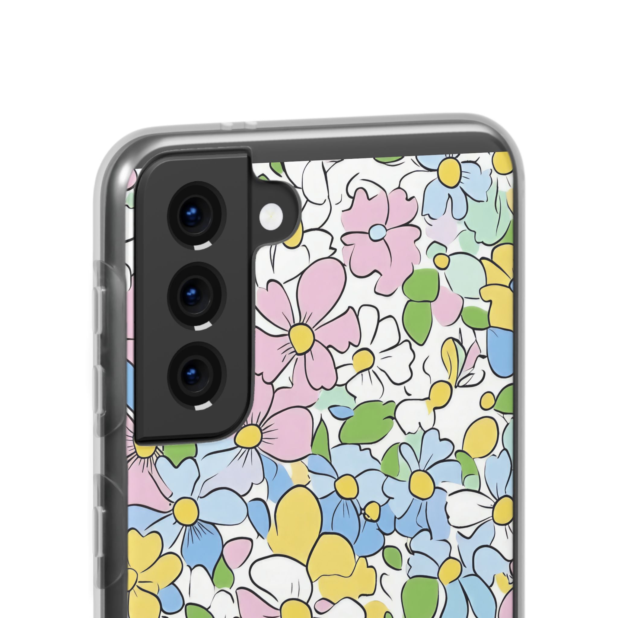 Colorful Floral Clear Flexi Case, Artsulli - Art is Long, Life is Short, Phone Case, , , , , , ,