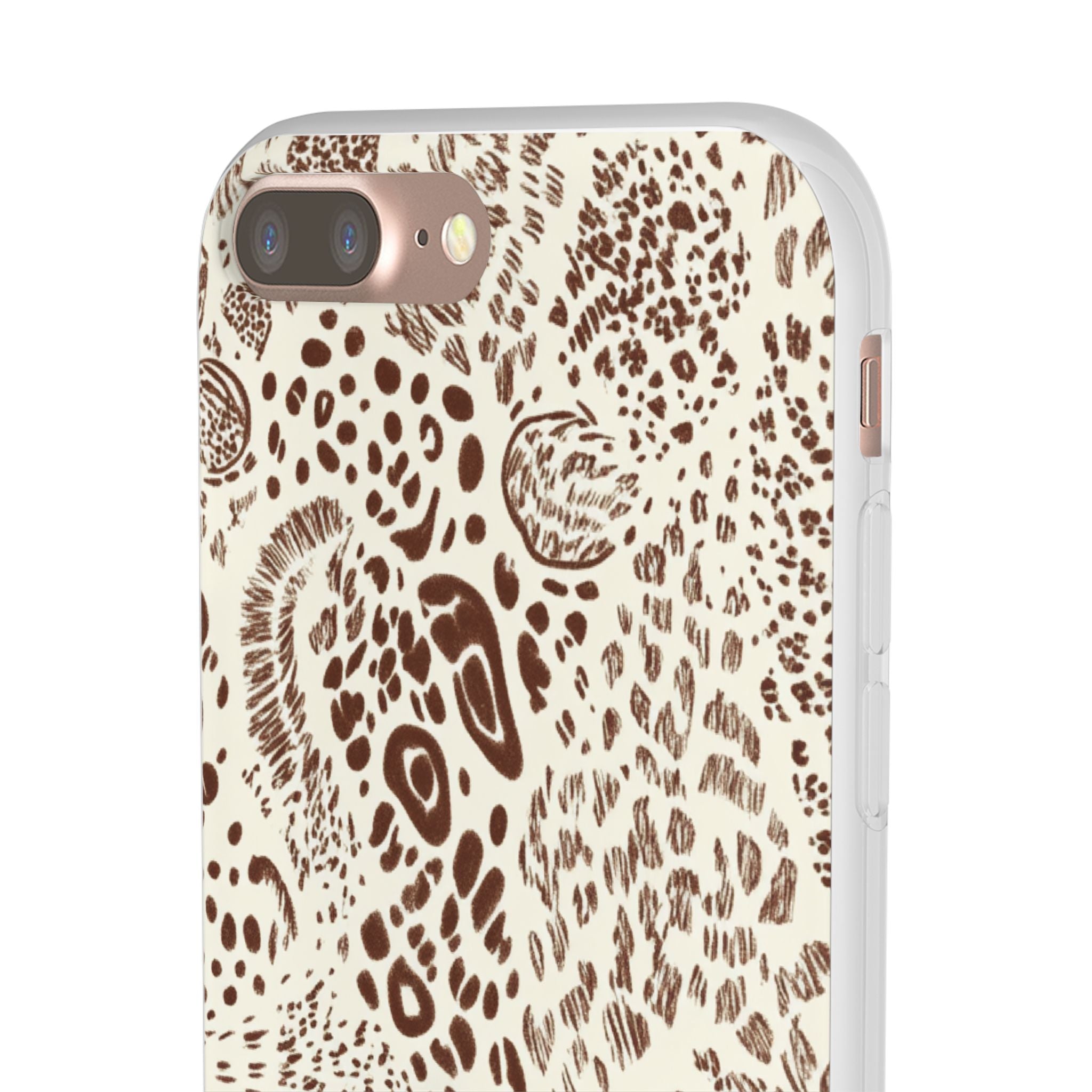 Brown Animal Print Flexi Case, Artsulli - Art is Long, Life is Short, Phone Case, , , , , , ,