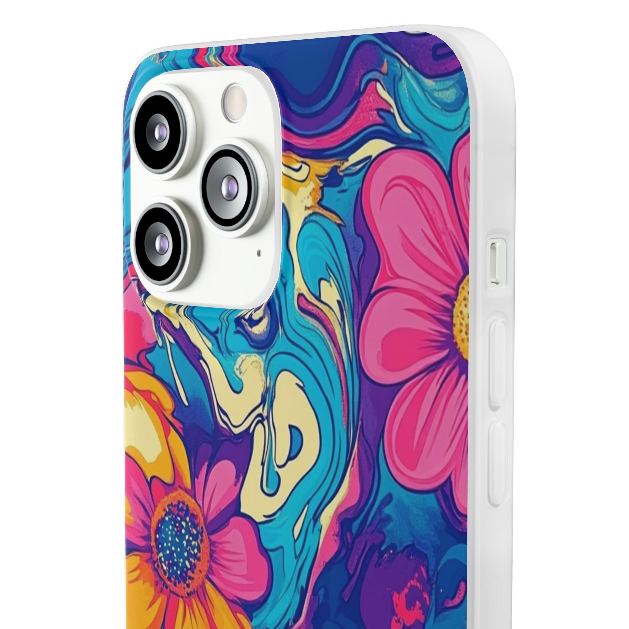 Vibrant Psychedelic Floral Flexi Case, Artsulli - Art is Long, Life is Short, Phone Case, , , , , , ,
