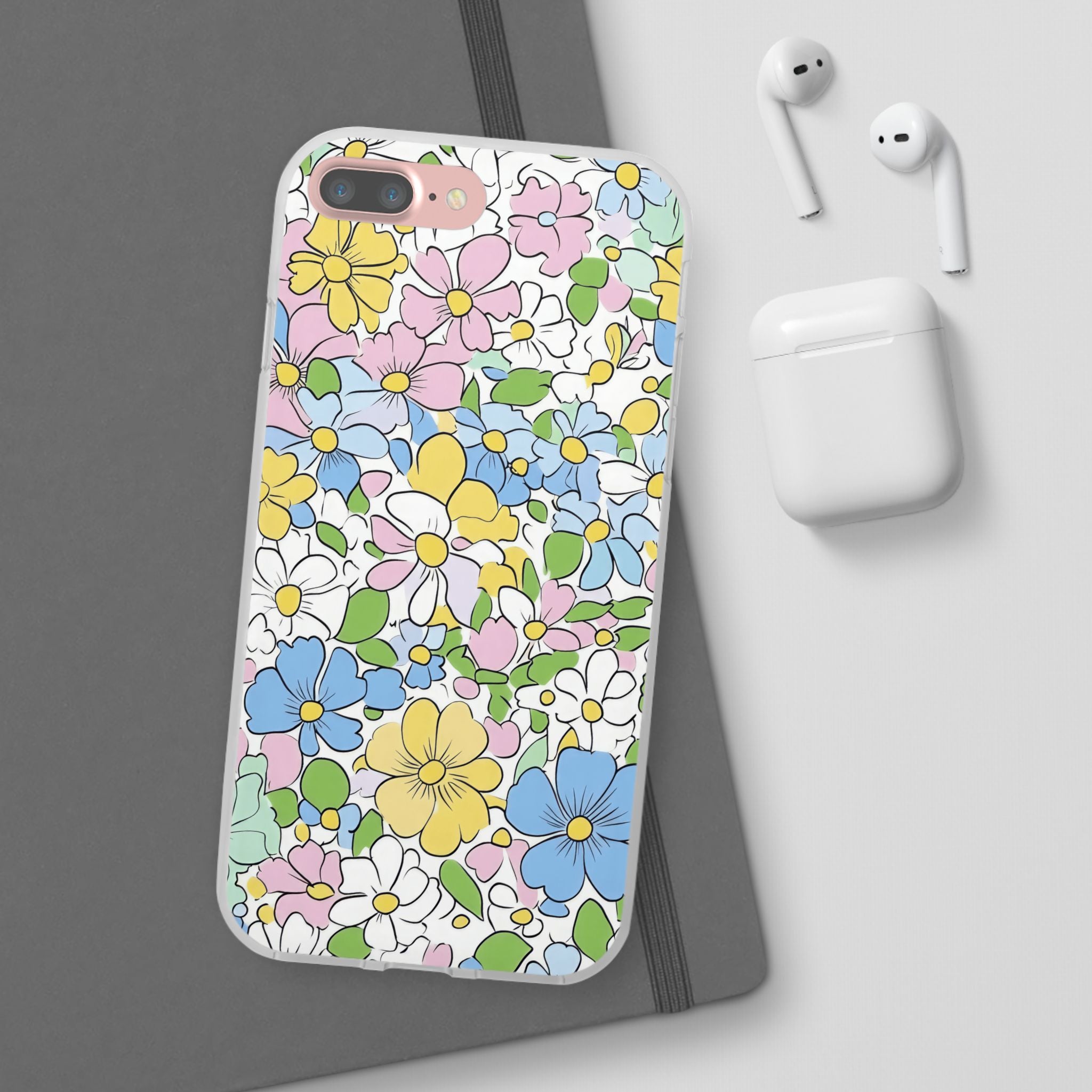 Colorful Floral Clear Flexi Case, Artsulli - Art is Long, Life is Short, Phone Case, , , , , , ,