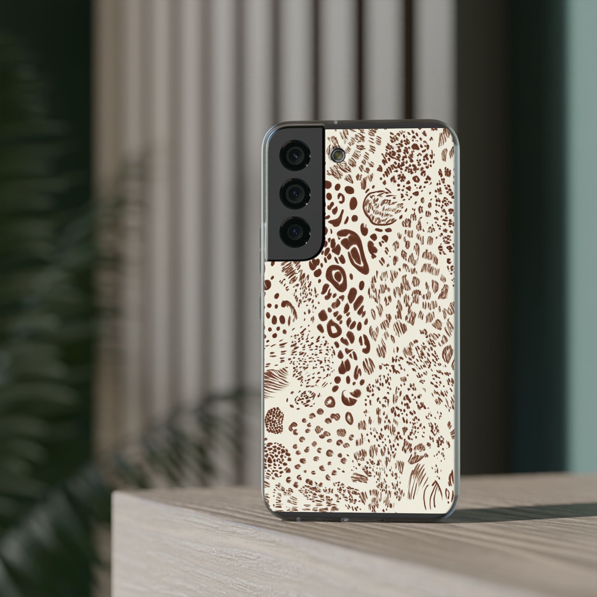 Brown Animal Print Flexi Case, Artsulli - Art is Long, Life is Short, Phone Case, , , , , , ,