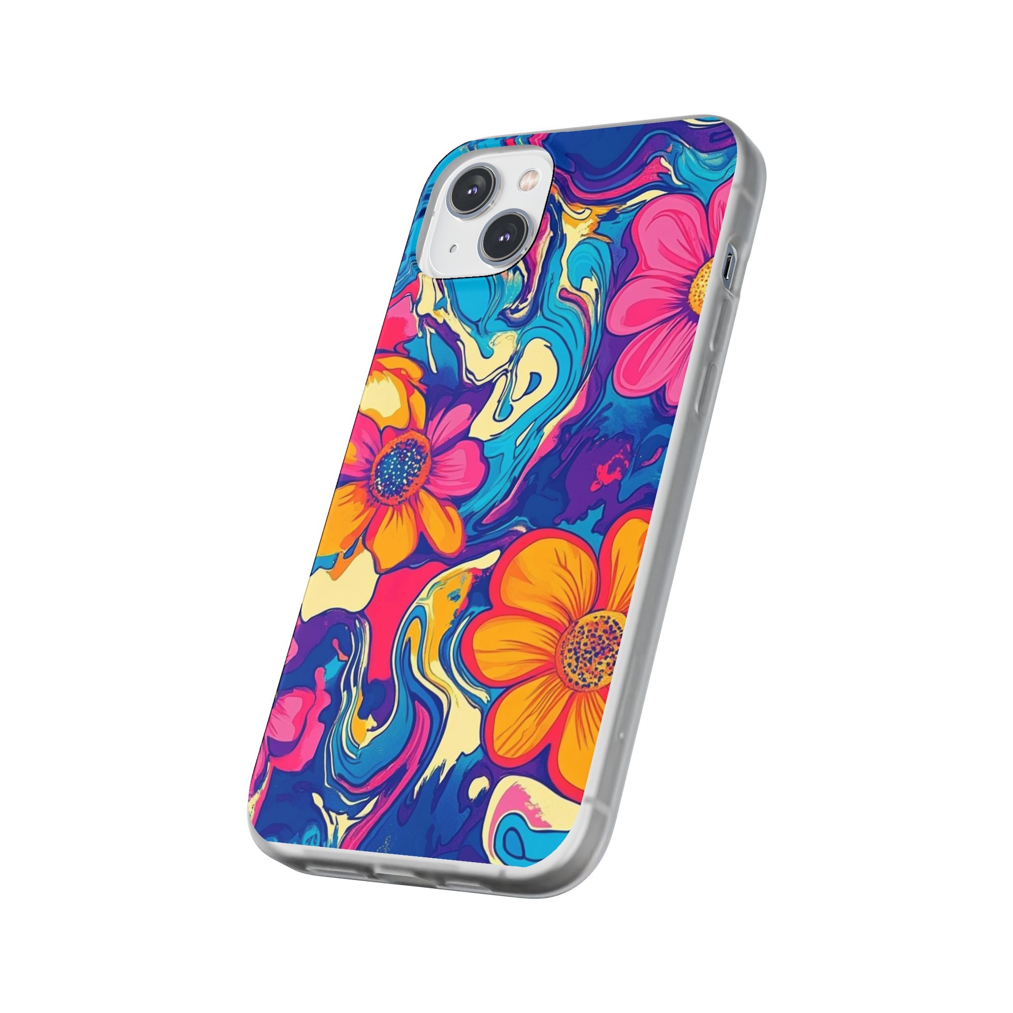 Vibrant Psychedelic Floral Flexi Case, Artsulli - Art is Long, Life is Short, Phone Case, , , , , , ,