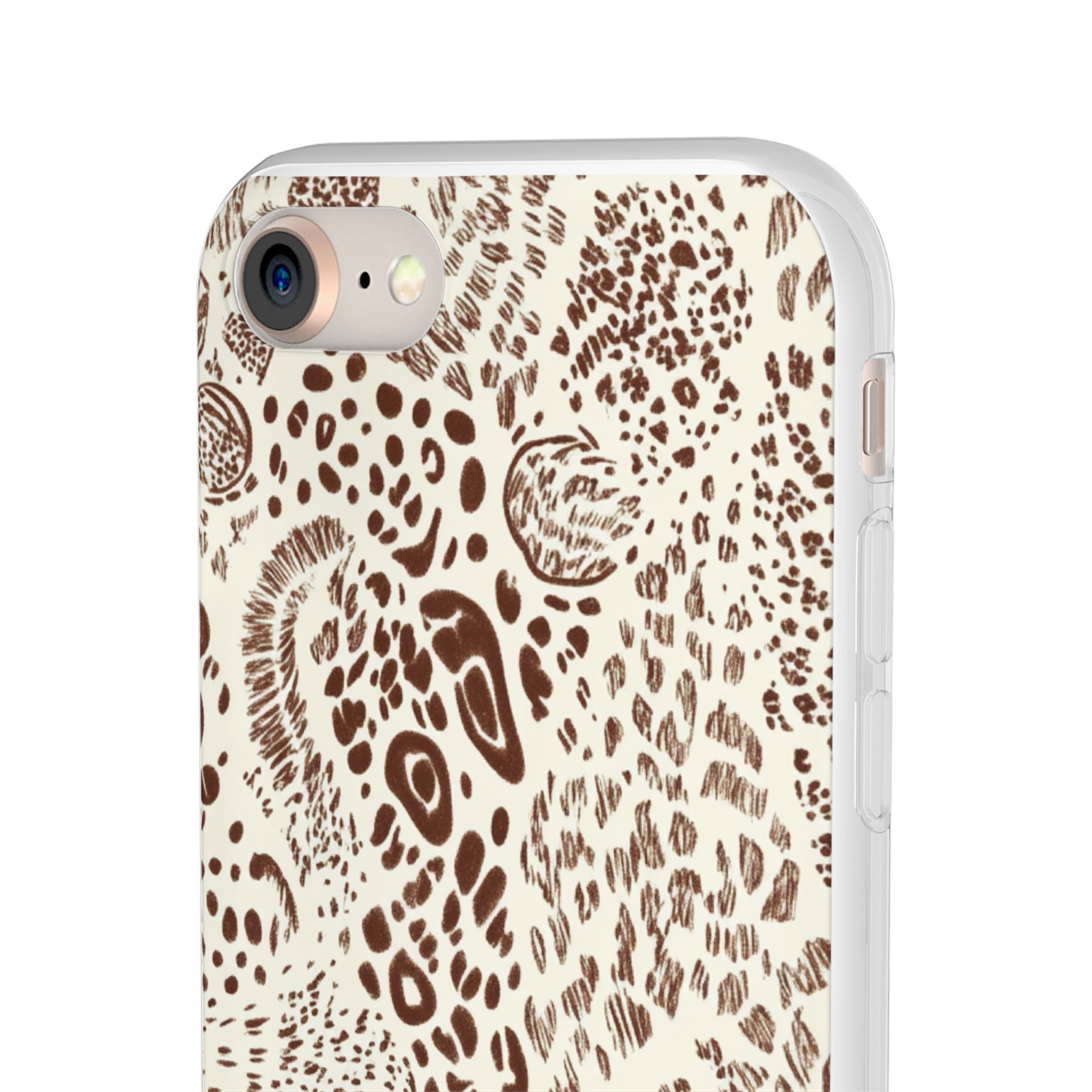 Brown Animal Print Flexi Case, Artsulli - Art is Long, Life is Short, Phone Case, , , , , , ,