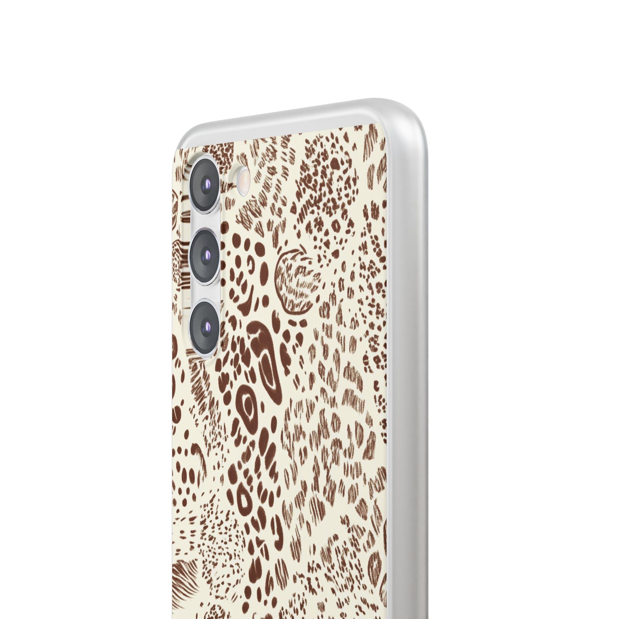 Brown Animal Print Flexi Case, Artsulli - Art is Long, Life is Short, Phone Case, , , , , , ,