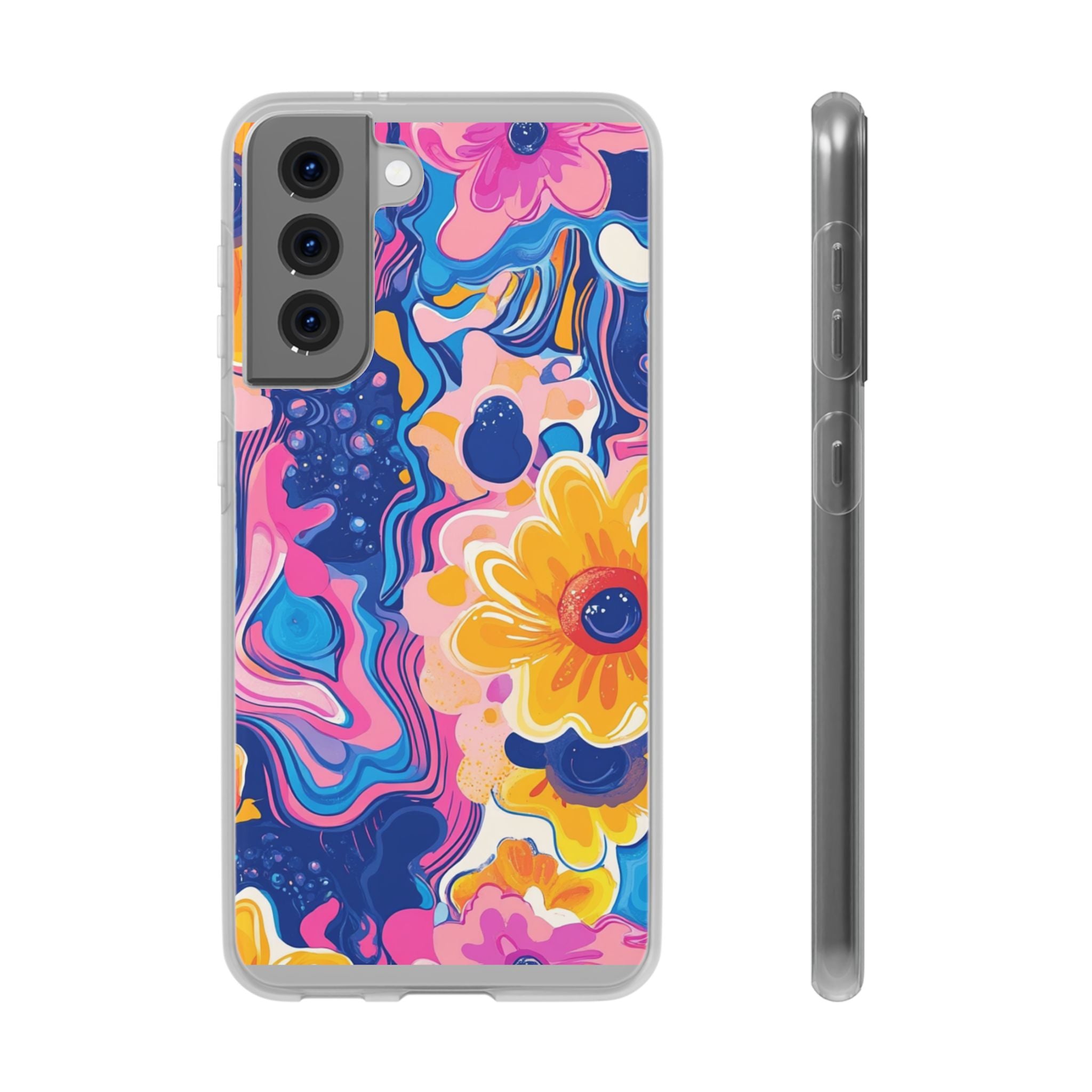 Psychedelic Floral iPhone Case, Artsulli - Art is Long, Life is Short, Phone Case, Size, Samsung Galaxy S21 with gift packaging, , , , , 17188299292979827957