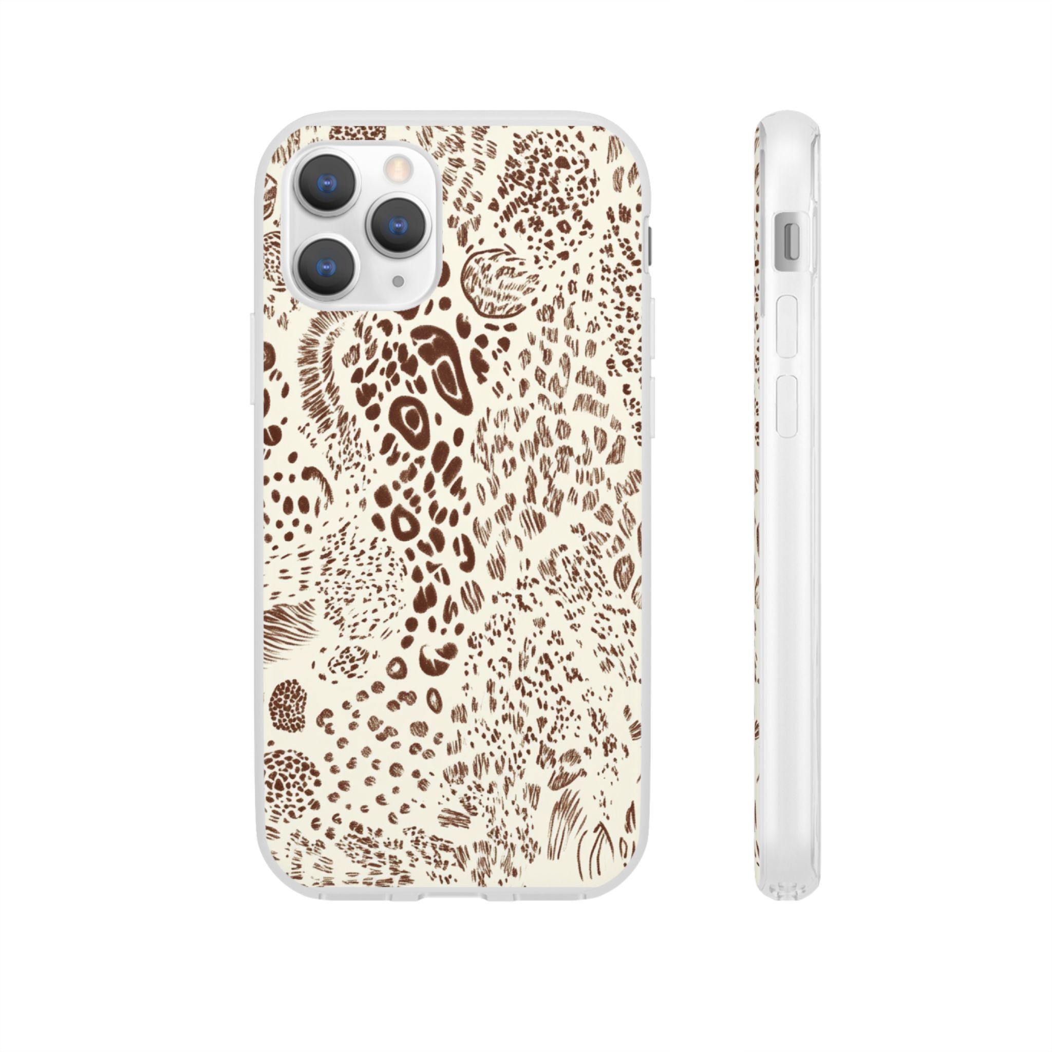 Brown Animal Print Flexi Case, Artsulli - Art is Long, Life is Short, Phone Case, Size, iPhone 11 Pro with gift packaging, , , , , 24253799230865445000