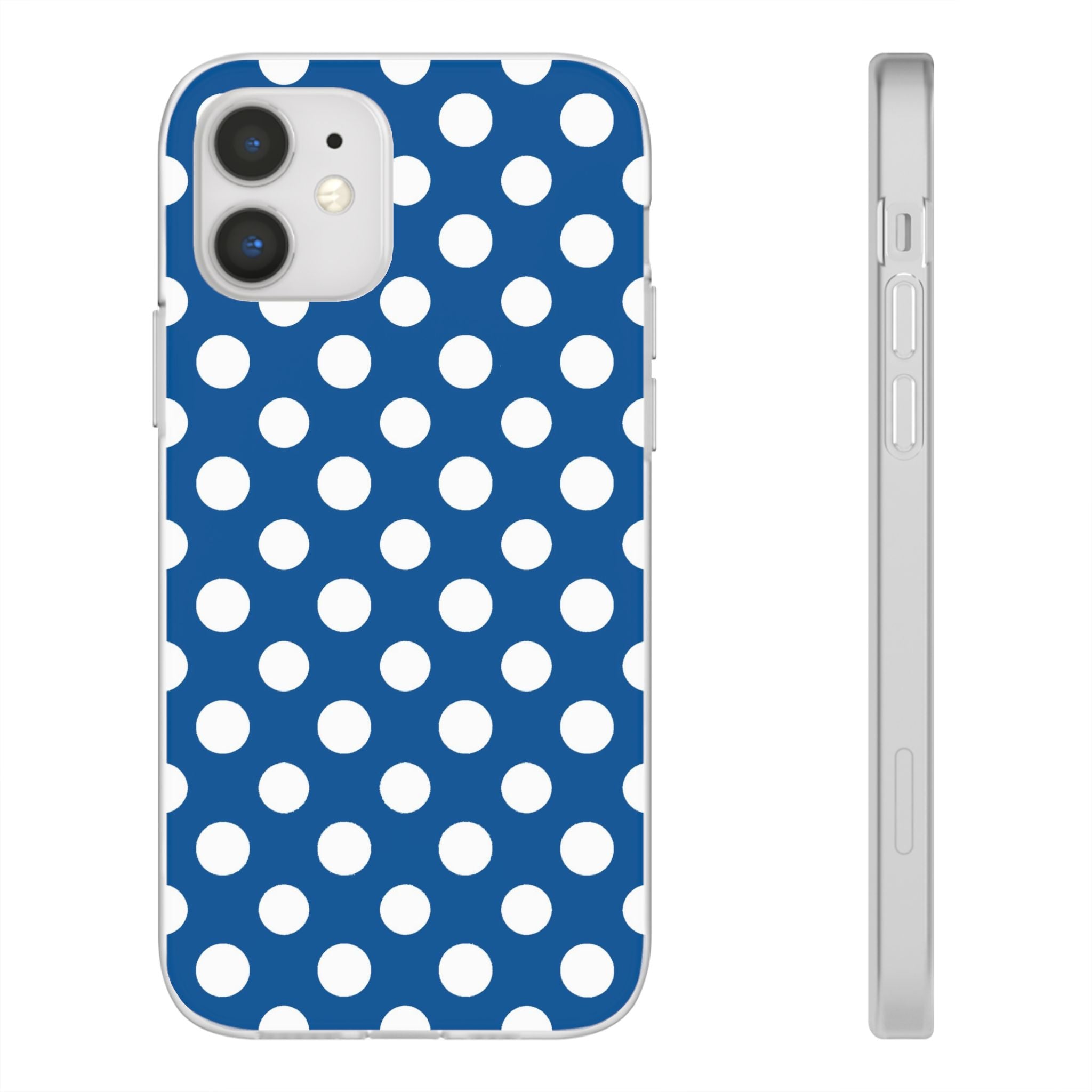 Blue and White Polka Dot iPhone Case, Artsulli - Art is Long, Life is Short, Phone Case, Size, iPhone 12, , , , , 11899091944471978031