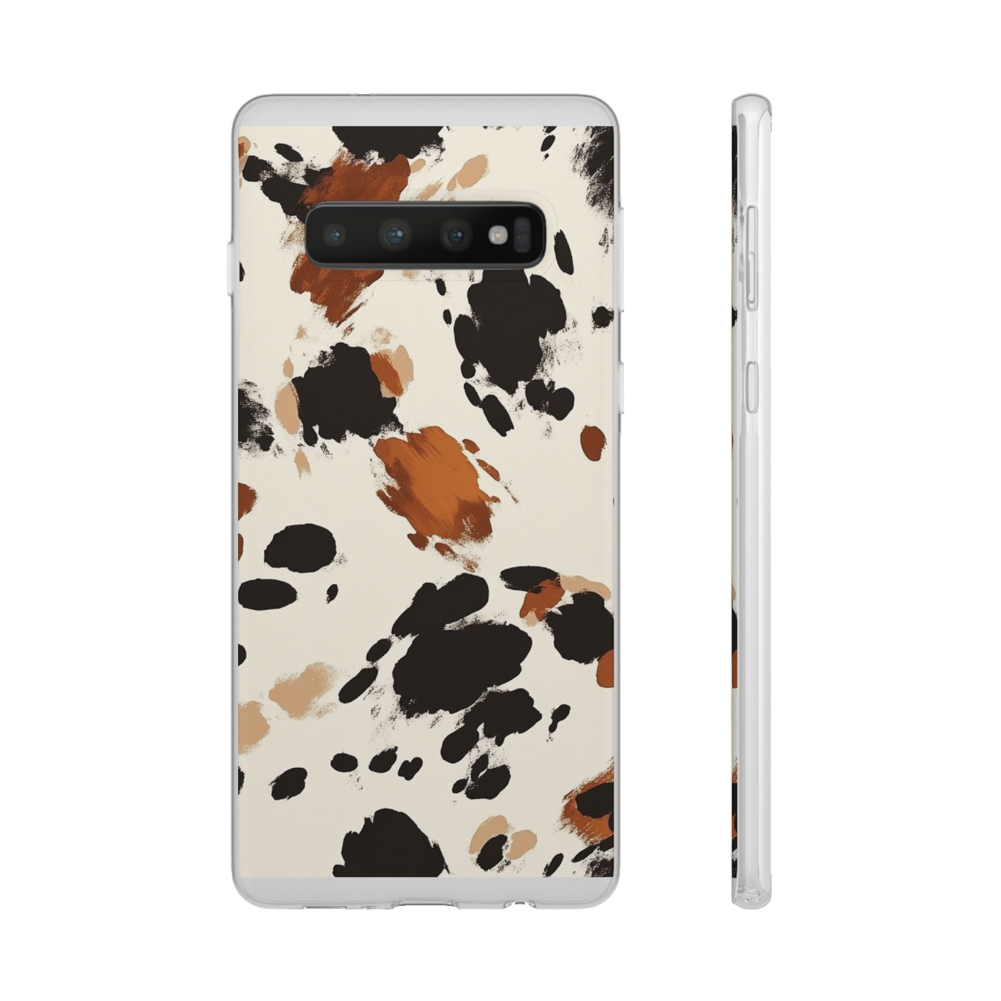 Brown Cow Print Phone Case, Artsulli - Art is Long, Life is Short, Phone Case, Size, Samsung Galaxy S10, , , , , 28846346533686285863