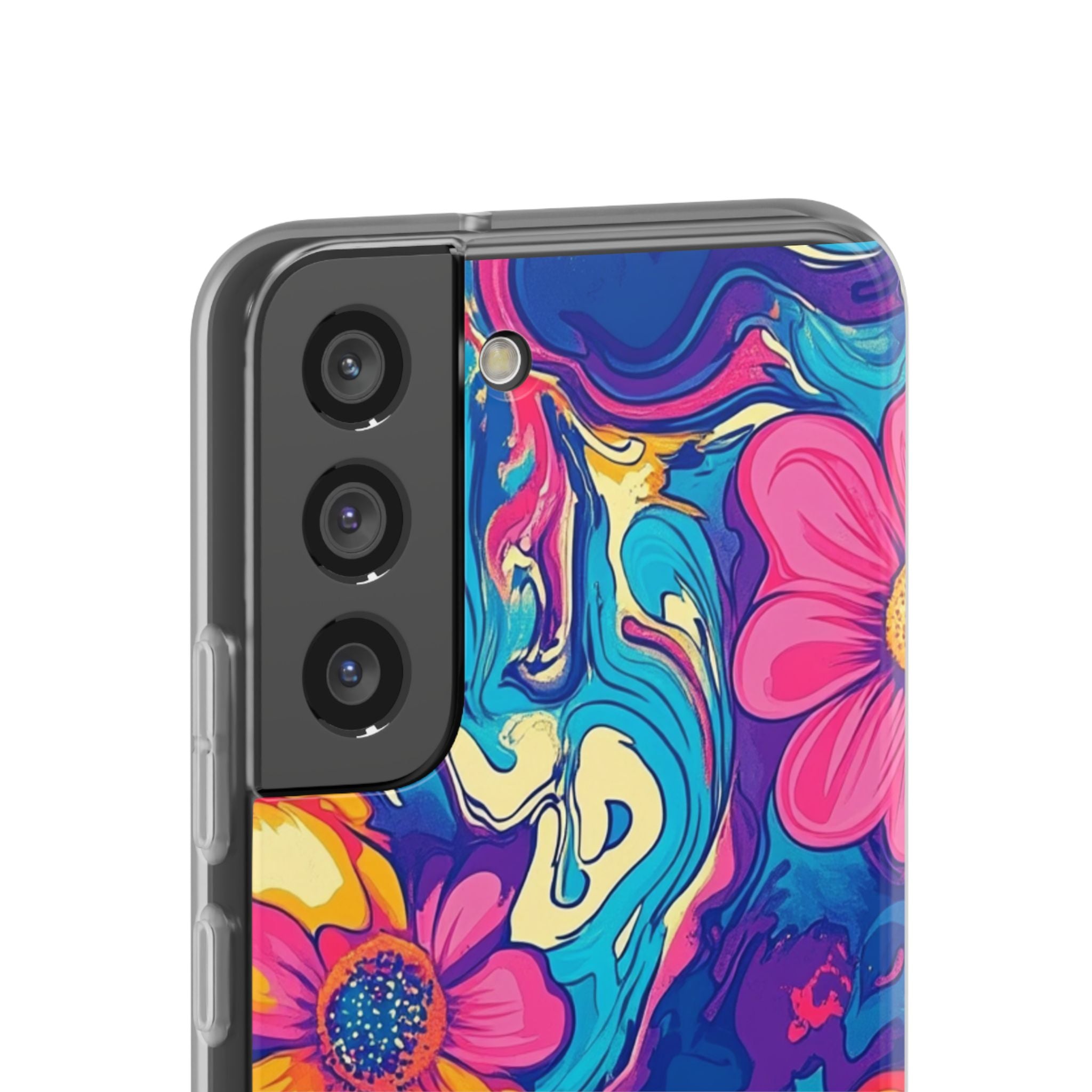 Vibrant Psychedelic Floral Flexi Case, Artsulli - Art is Long, Life is Short, Phone Case, , , , , , ,