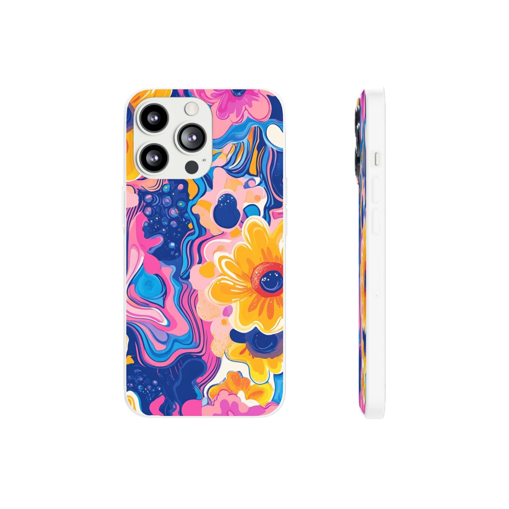 Psychedelic Floral iPhone Case, Artsulli - Art is Long, Life is Short, Phone Case, Size, iPhone 13 Pro with gift packaging, , , , , 72263926581295318542