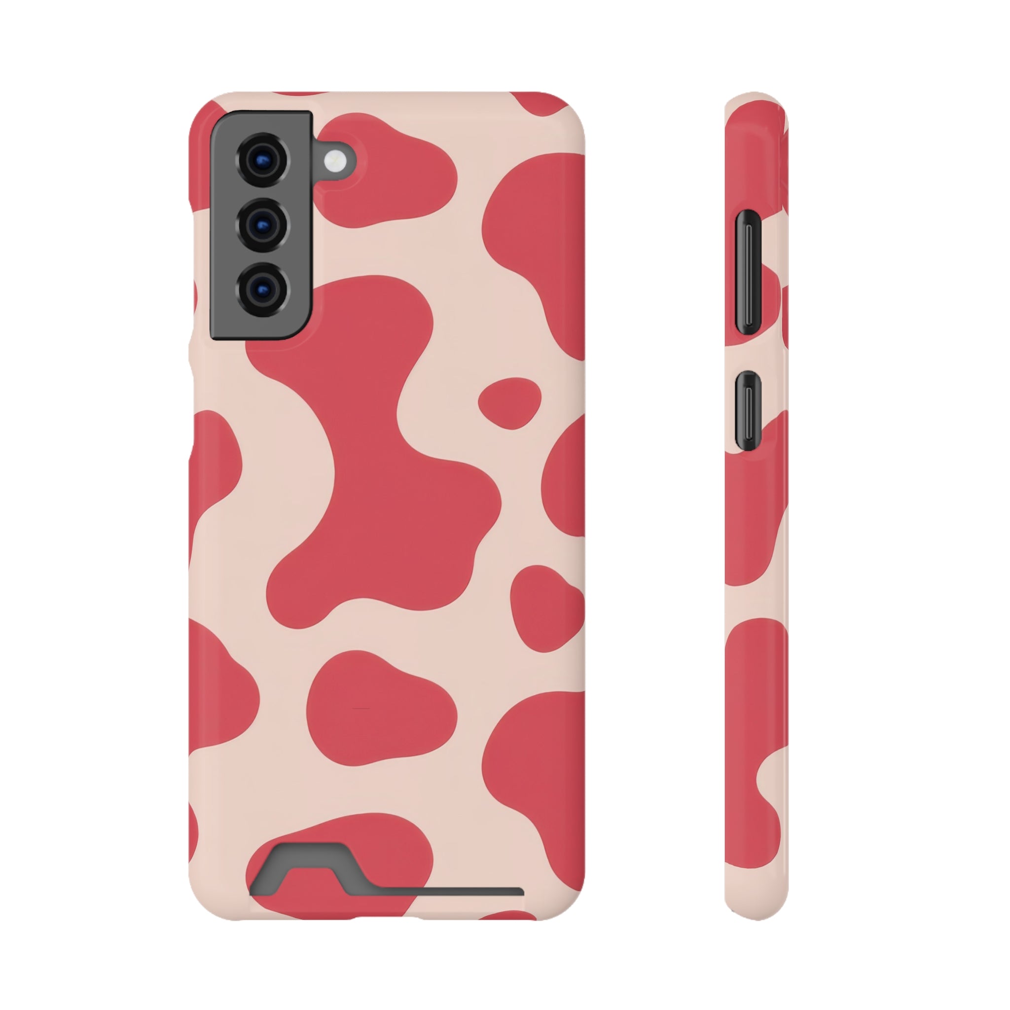 Red Jungle Cow Phone Case With Card Holder, Artsulli - Art is Long, Life is Short, Phone Case, Size, Samsung Galaxy S21 Plus, Surface, Glossy, Shape, With gift packaging, 25379852100121478777