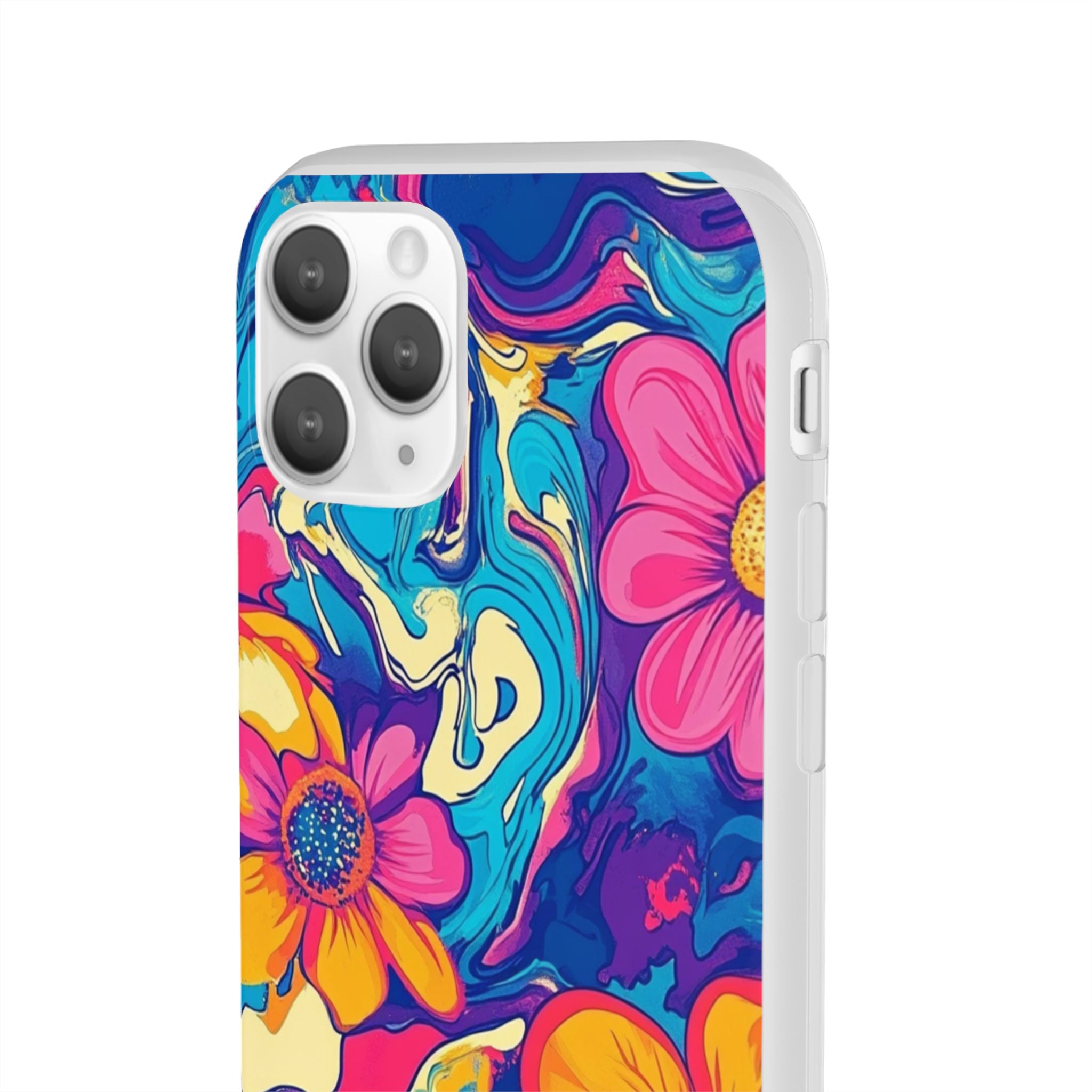 Vibrant Psychedelic Floral Flexi Case, Artsulli - Art is Long, Life is Short, Phone Case, , , , , , ,