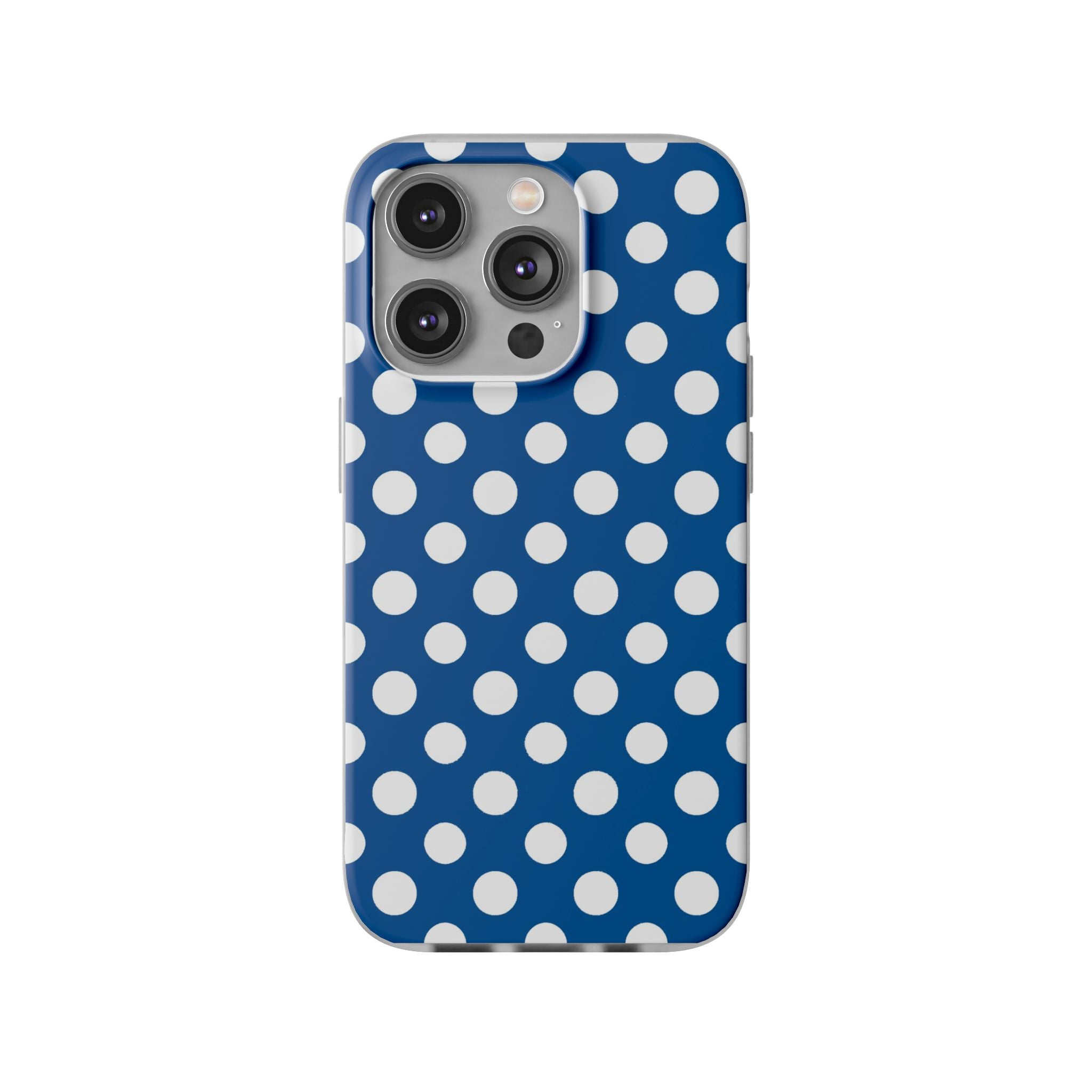 Blue and White Polka Dot iPhone Case, Artsulli - Art is Long, Life is Short, Phone Case, Size, iPhone 14 Pro with gift packaging, , , , , 33362180585293047366