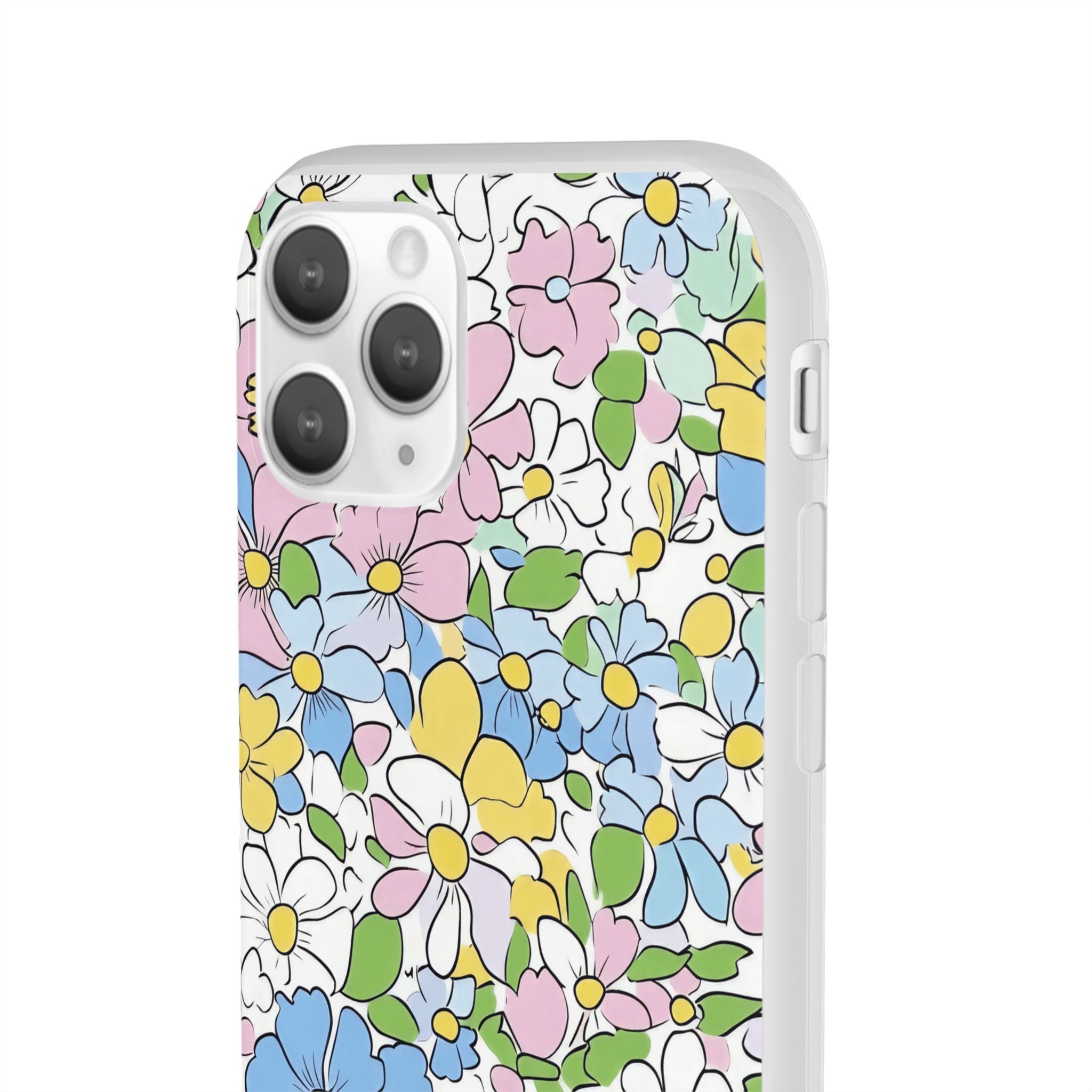 Colorful Floral Clear Flexi Case, Artsulli - Art is Long, Life is Short, Phone Case, , , , , , ,