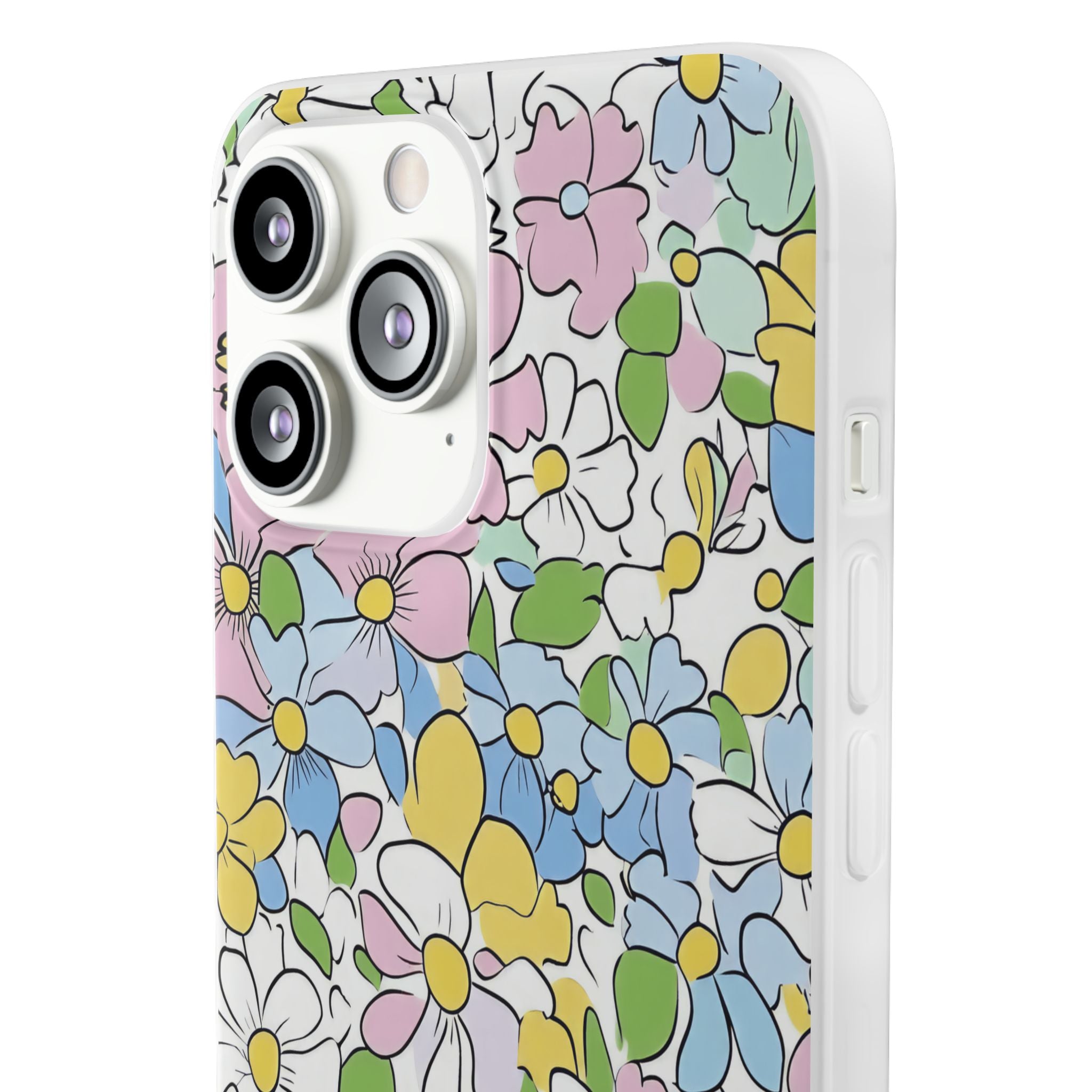 Colorful Floral Clear Flexi Case, Artsulli - Art is Long, Life is Short, Phone Case, , , , , , ,