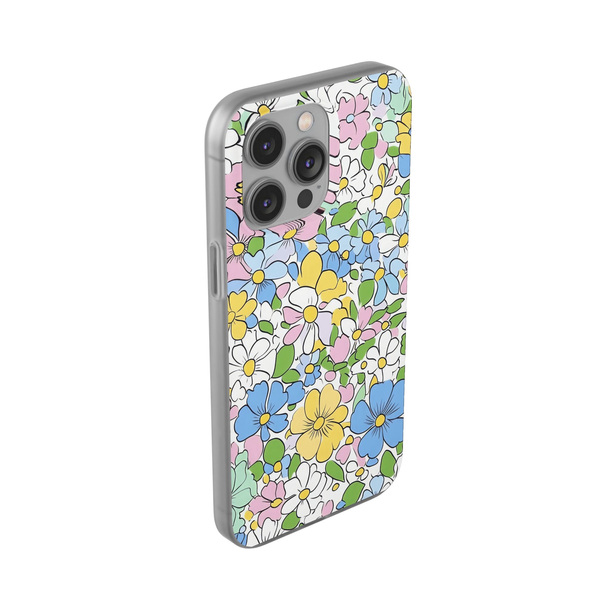 Colorful Floral Clear Flexi Case, Artsulli - Art is Long, Life is Short, Phone Case, , , , , , ,