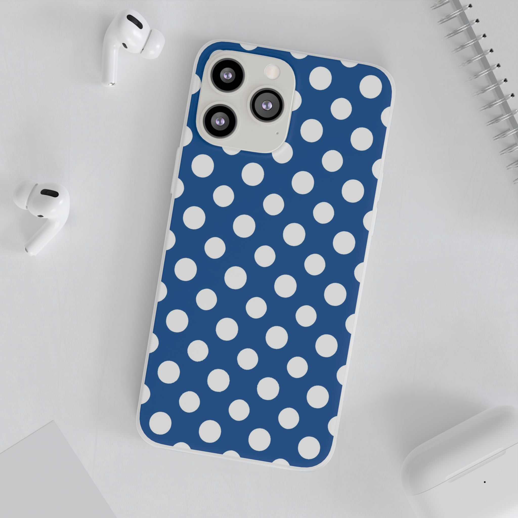 Blue and White Polka Dot iPhone Case, Artsulli - Art is Long, Life is Short, Phone Case, , , , , , ,
