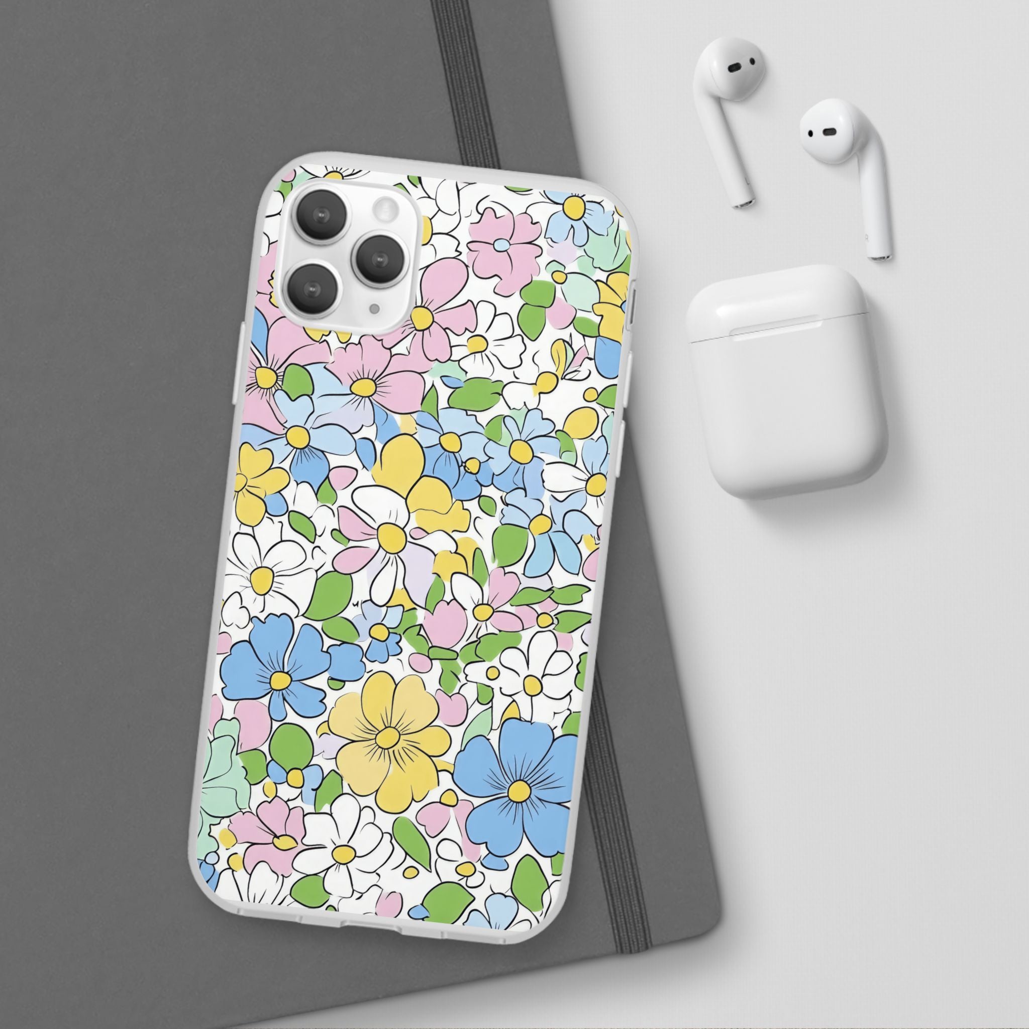 Colorful Floral Clear Flexi Case, Artsulli - Art is Long, Life is Short, Phone Case, , , , , , ,