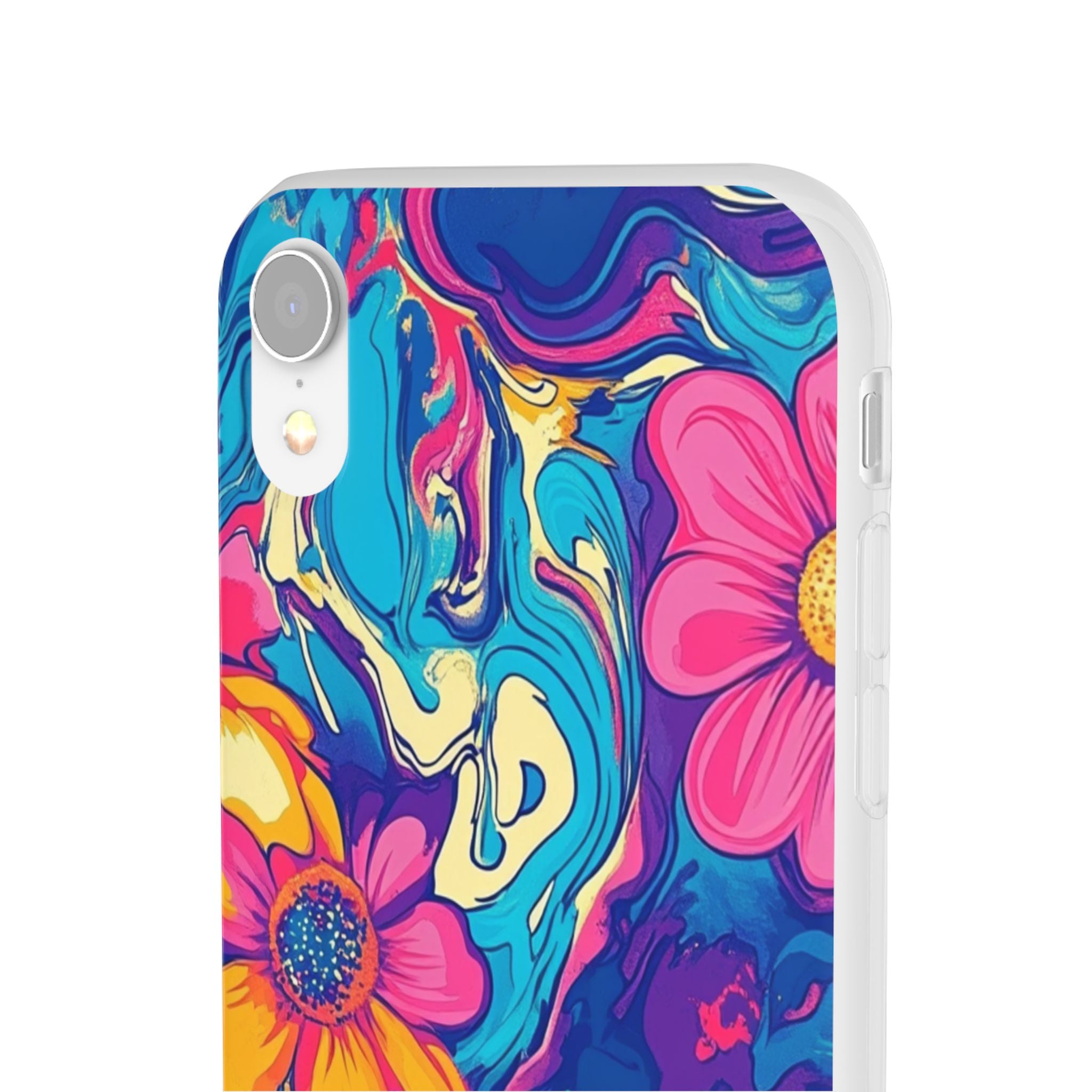 Vibrant Psychedelic Floral Flexi Case, Artsulli - Art is Long, Life is Short, Phone Case, , , , , , ,