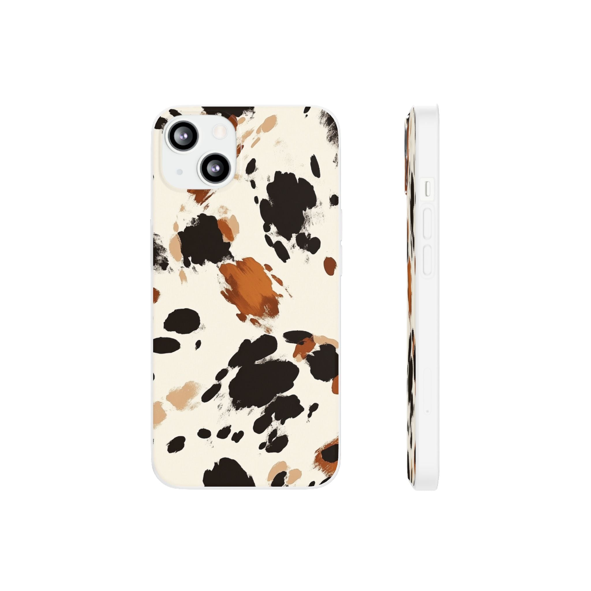 Brown Cow Print Phone Case, Artsulli - Art is Long, Life is Short, Phone Case, Size, iPhone 13, , , , , 32372490729639765719