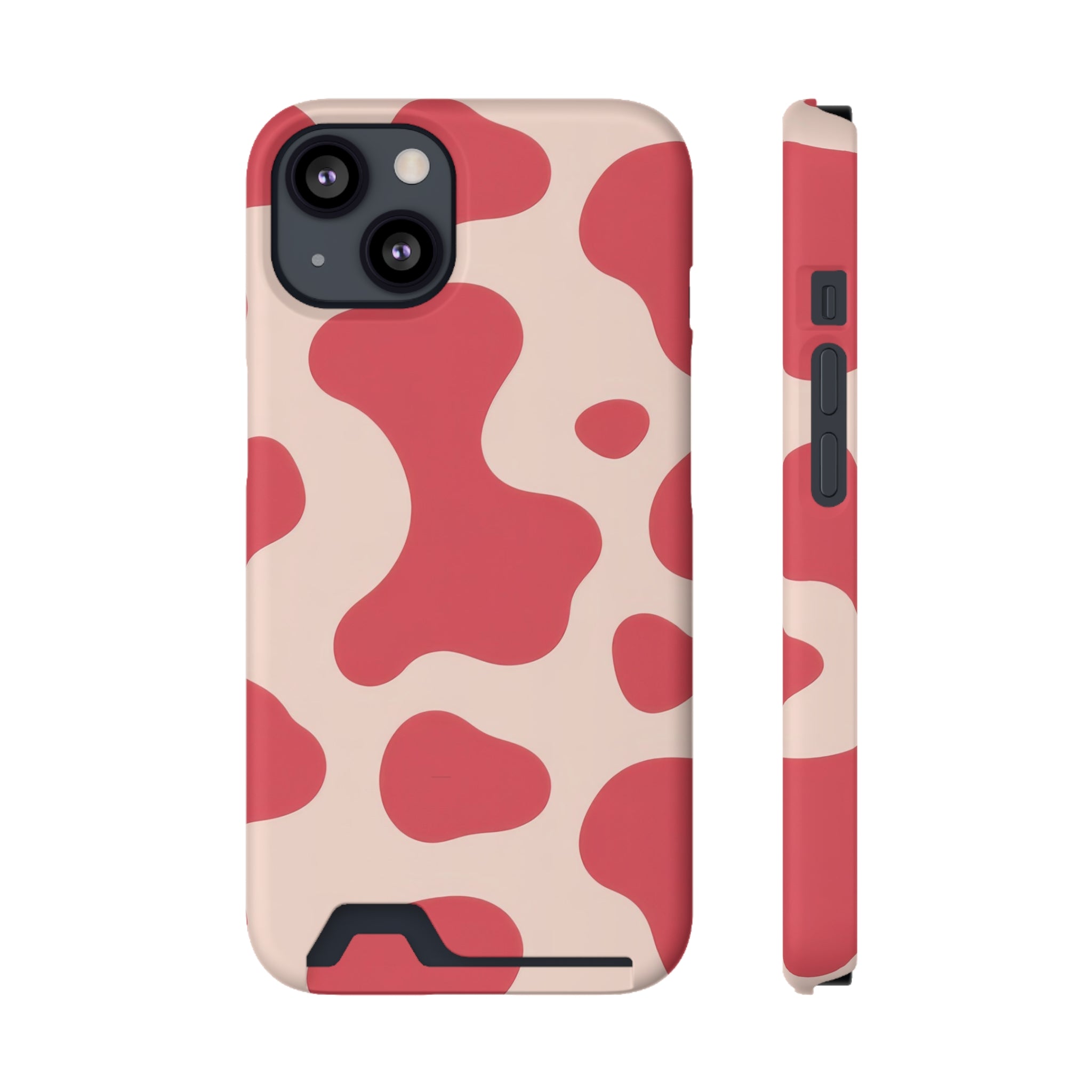 Red Jungle Cow Phone Case With Card Holder, Artsulli - Art is Long, Life is Short, Phone Case, Size, iPhone 13, Surface, Matte, Shape, With gift packaging, 14104075609849135191