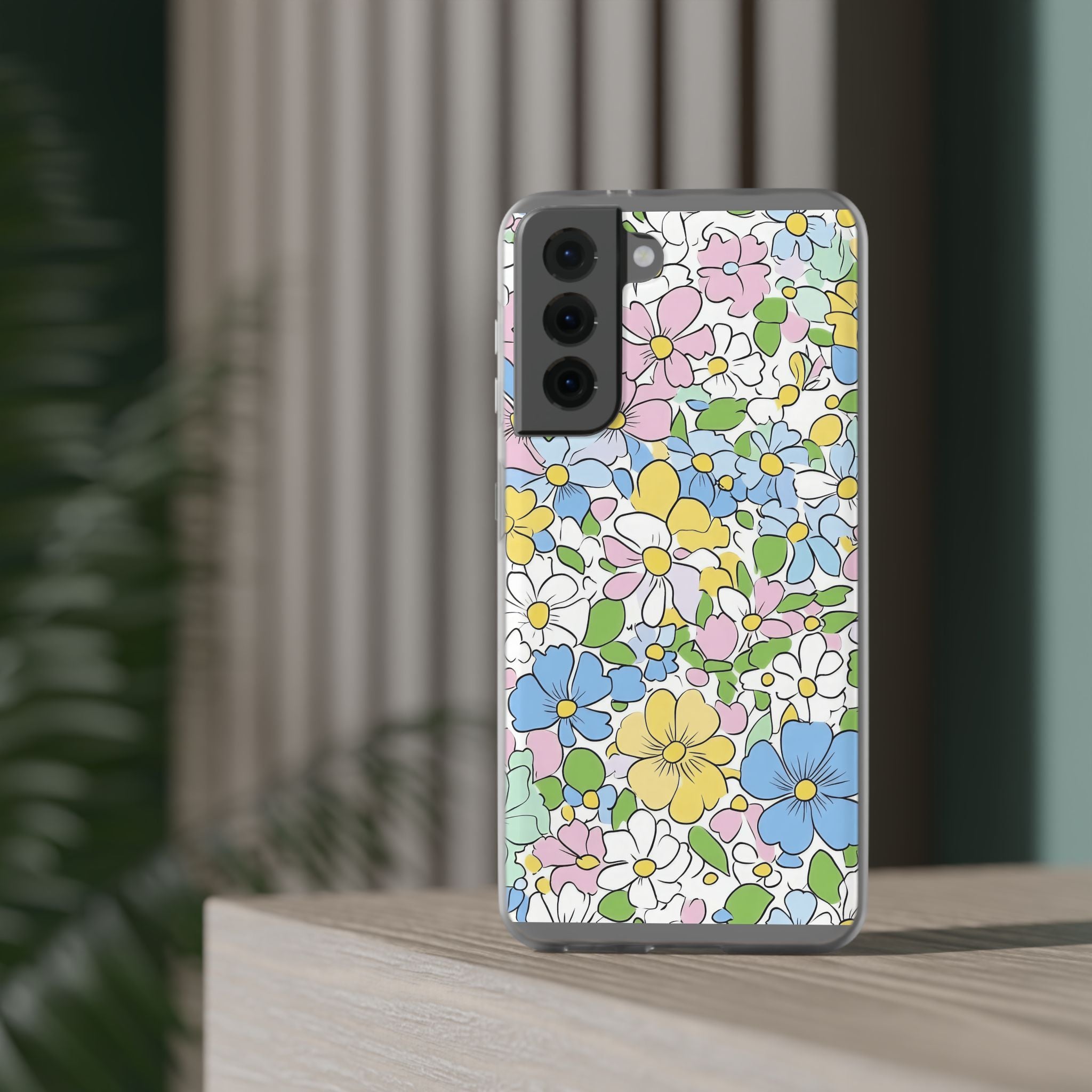 Colorful Floral Clear Flexi Case, Artsulli - Art is Long, Life is Short, Phone Case, , , , , , ,