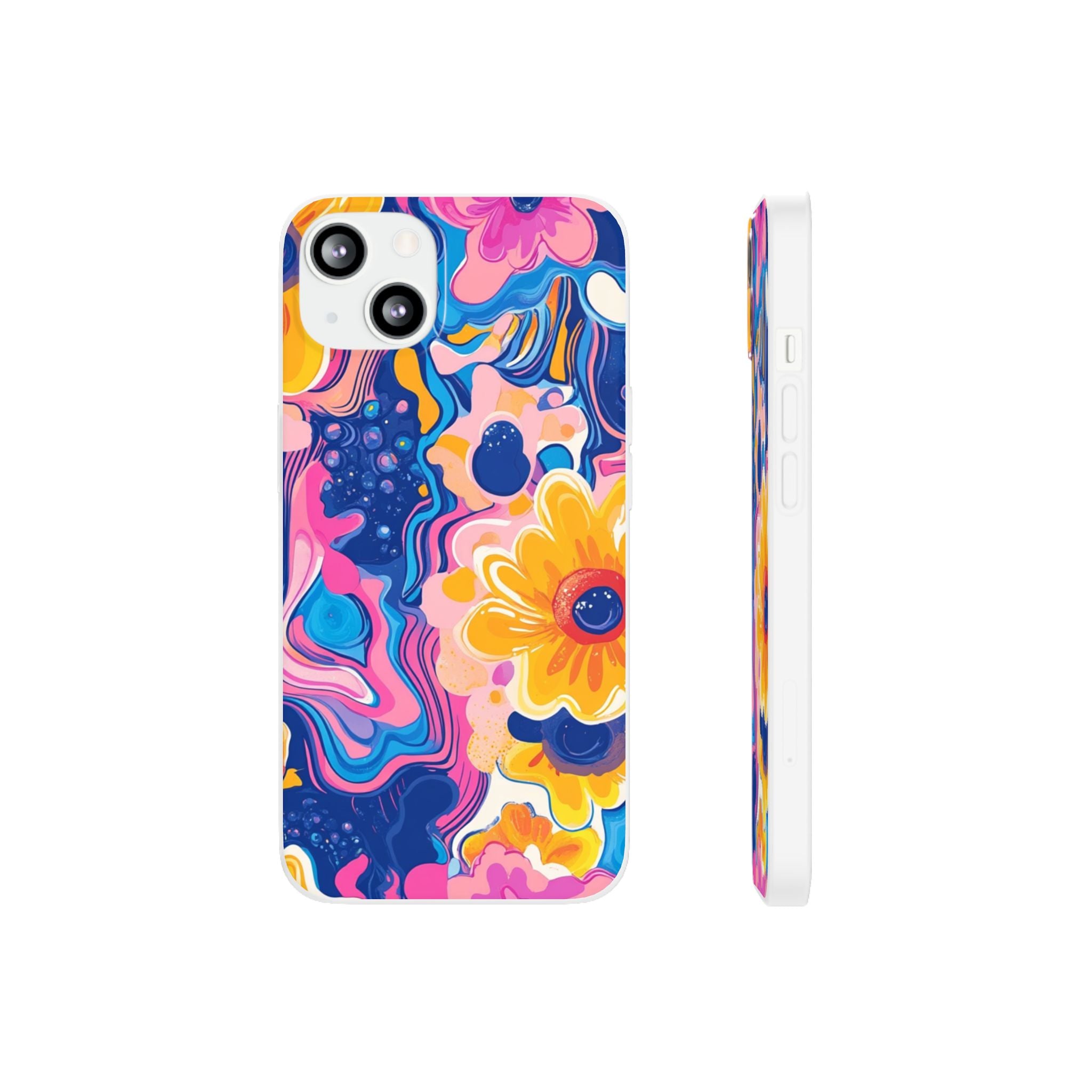 Psychedelic Floral iPhone Case, Artsulli - Art is Long, Life is Short, Phone Case, Size, iPhone 13 with gift packaging, , , , , 29620068861451035426