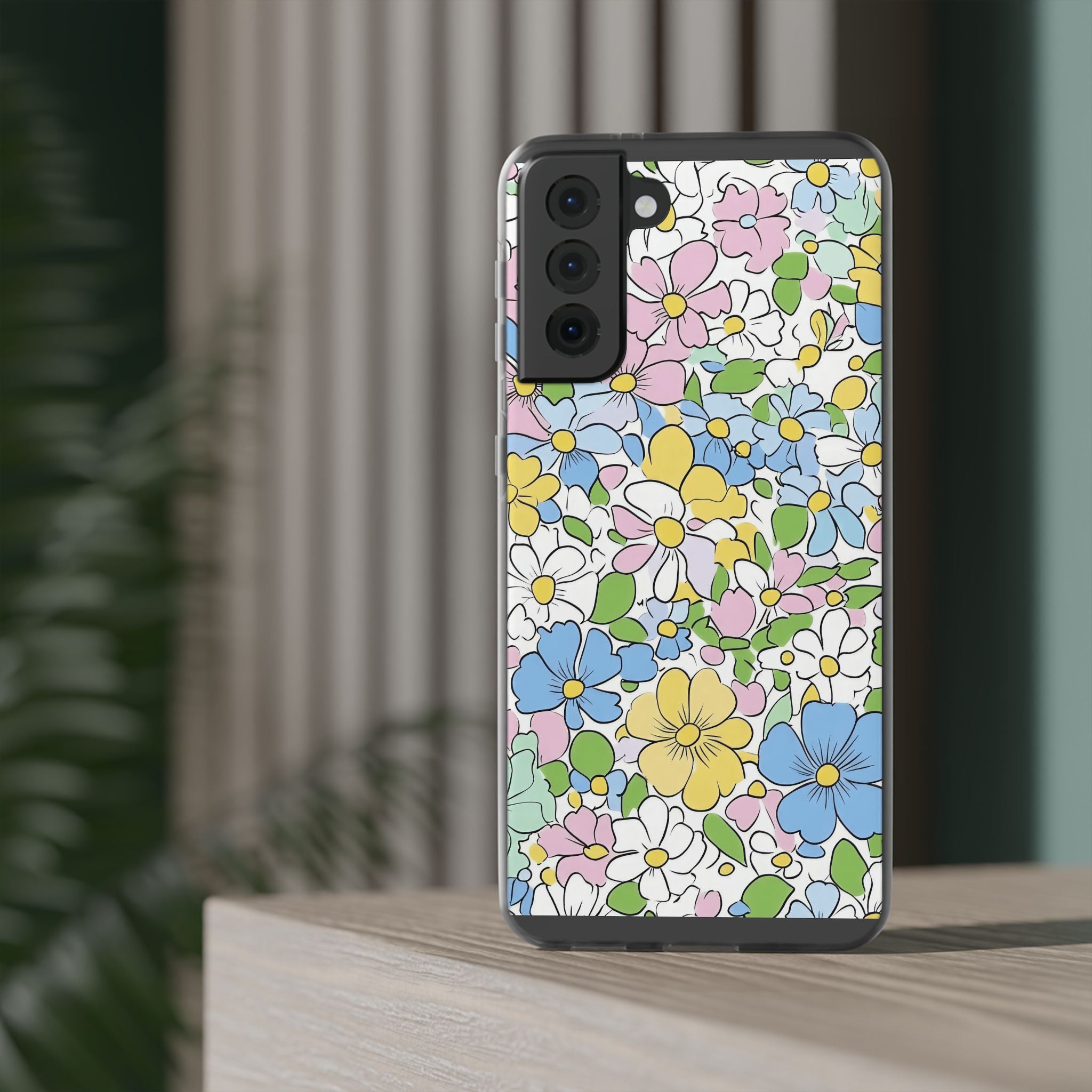 Colorful Floral Clear Flexi Case, Artsulli - Art is Long, Life is Short, Phone Case, , , , , , ,