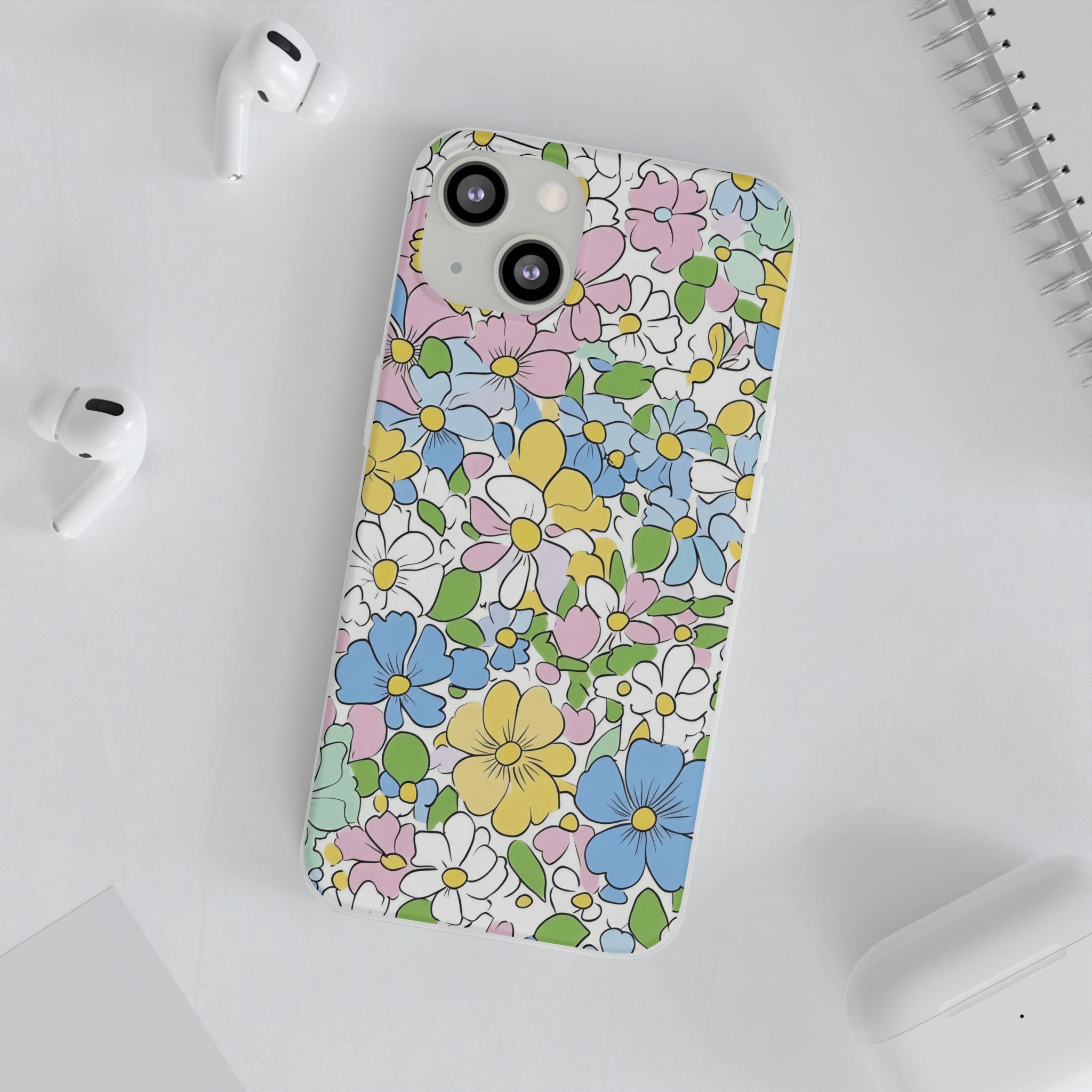Colorful Floral Clear Flexi Case, Artsulli - Art is Long, Life is Short, Phone Case, , , , , , ,
