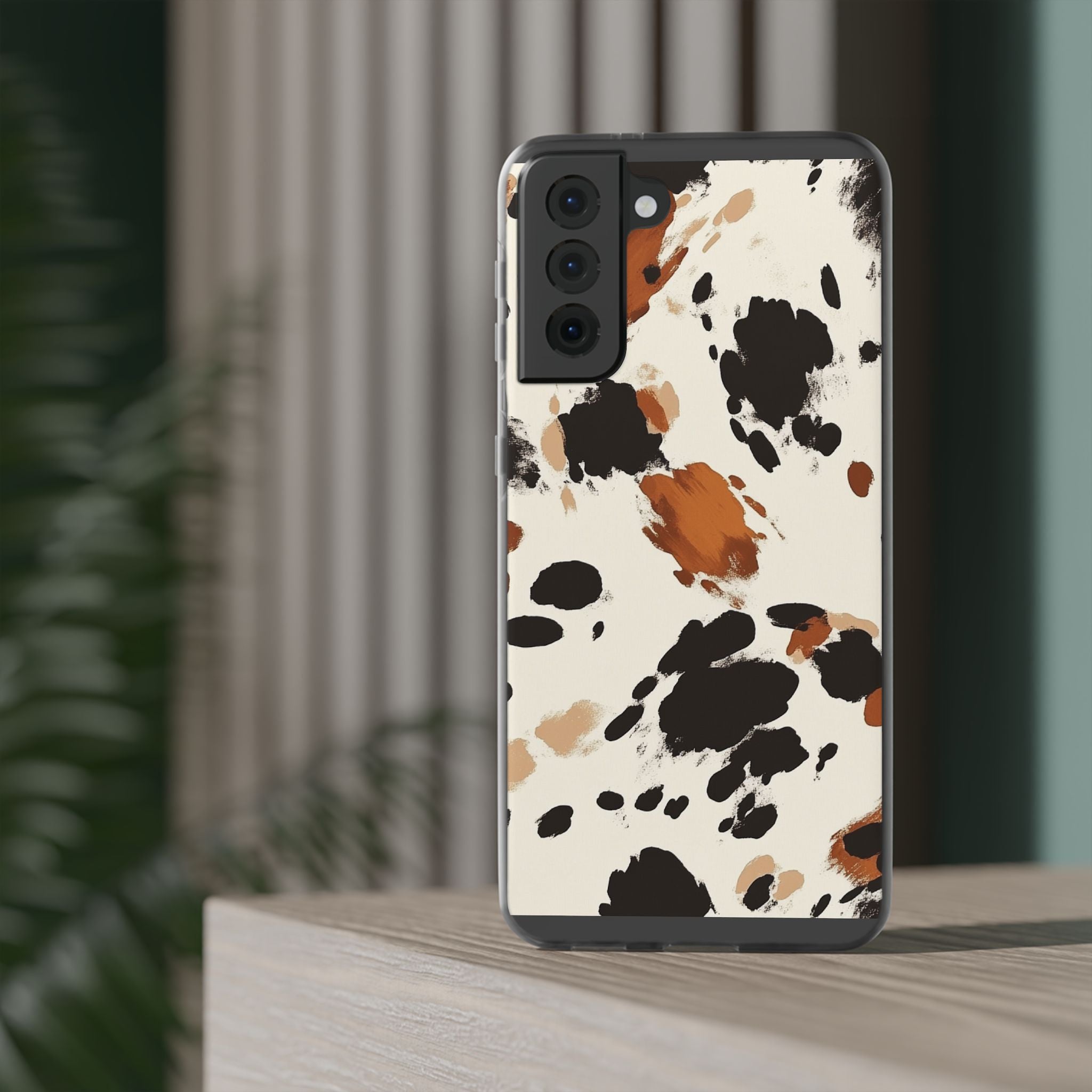 Brown Cow Print Phone Case, Artsulli - Art is Long, Life is Short, Phone Case, , , , , , ,