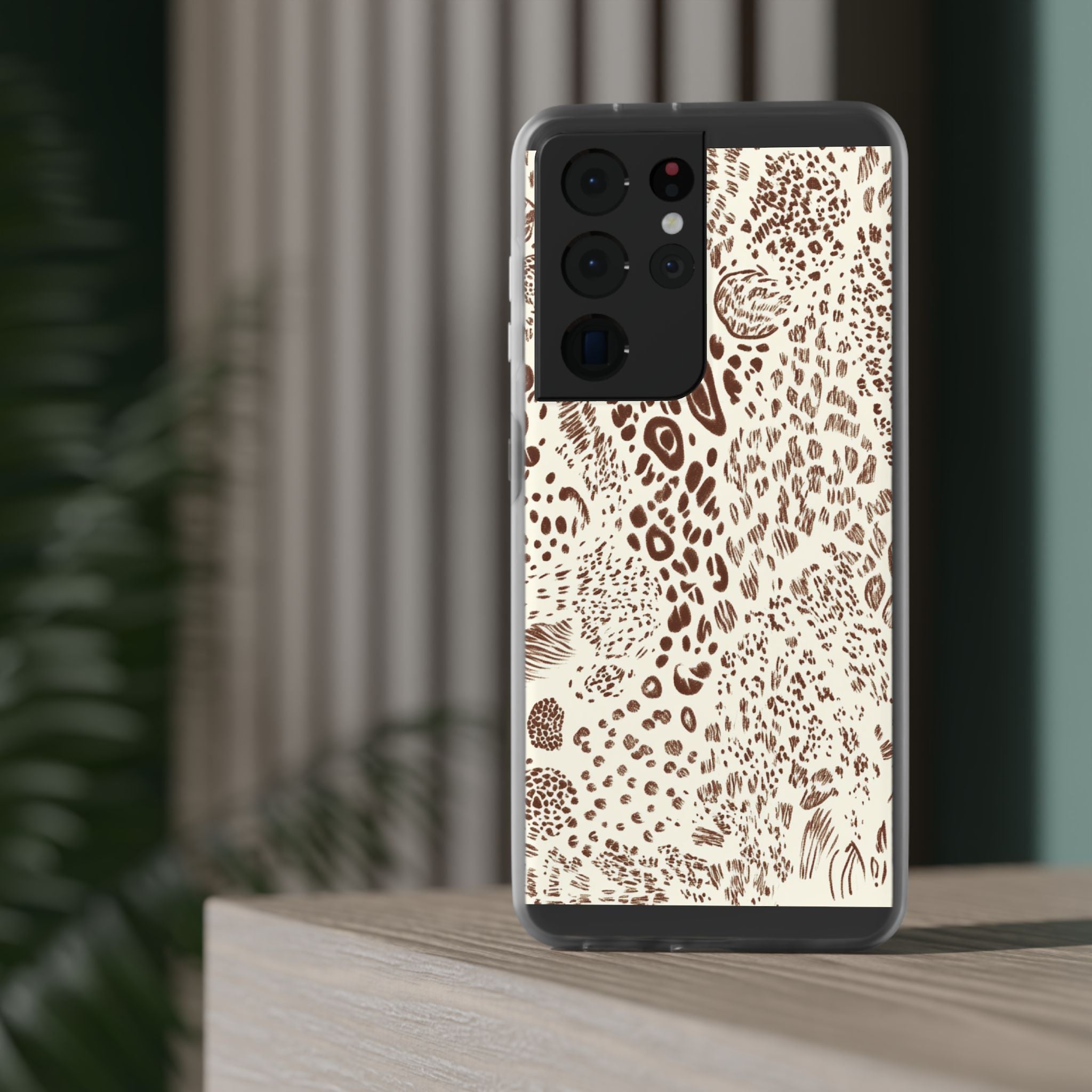 Brown Animal Print Flexi Case, Artsulli - Art is Long, Life is Short, Phone Case, , , , , , ,