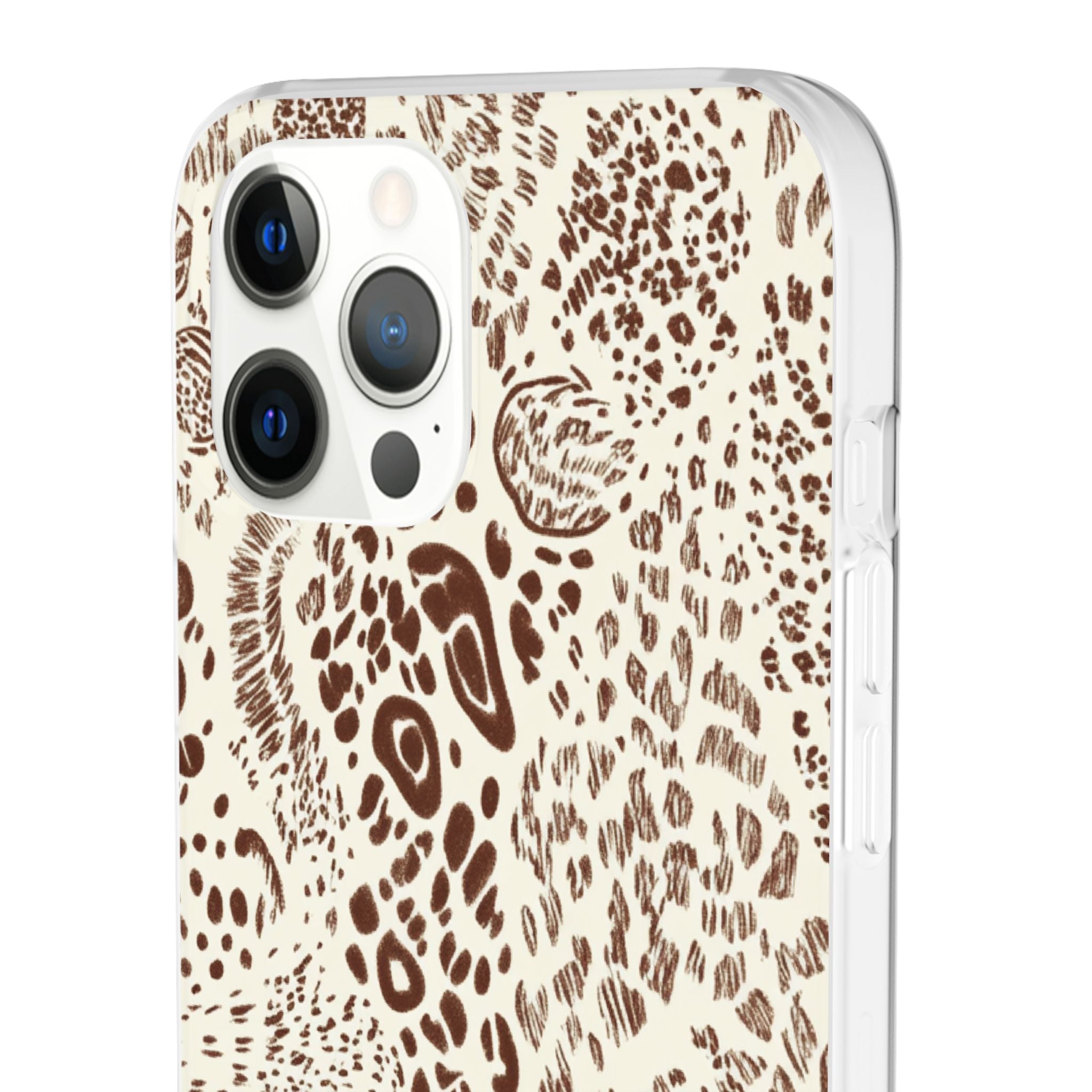 Brown Animal Print Flexi Case, Artsulli - Art is Long, Life is Short, Phone Case, , , , , , ,